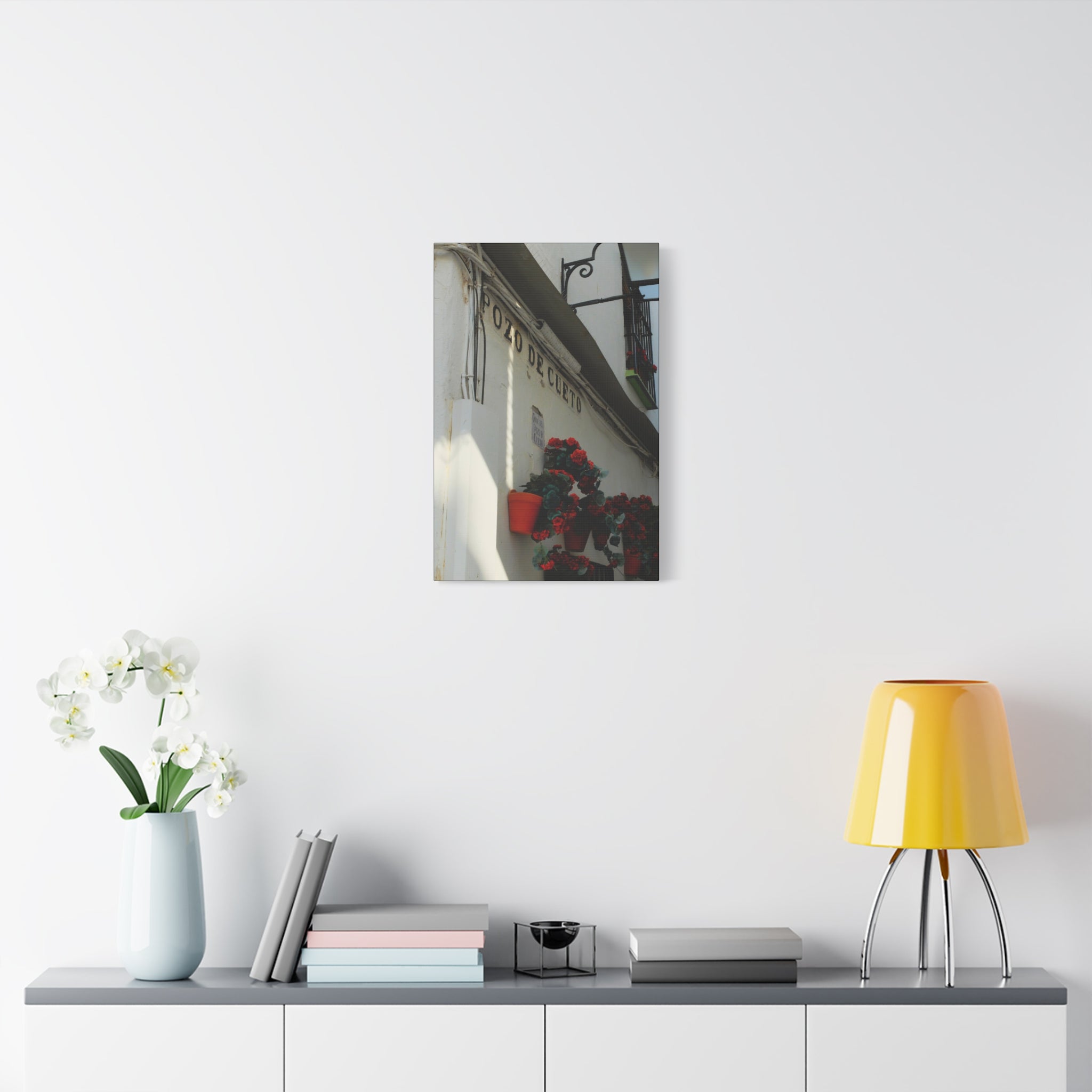 Spanish Street Flowers Canvas Print — 'Pozo de Cueto' Wall Art