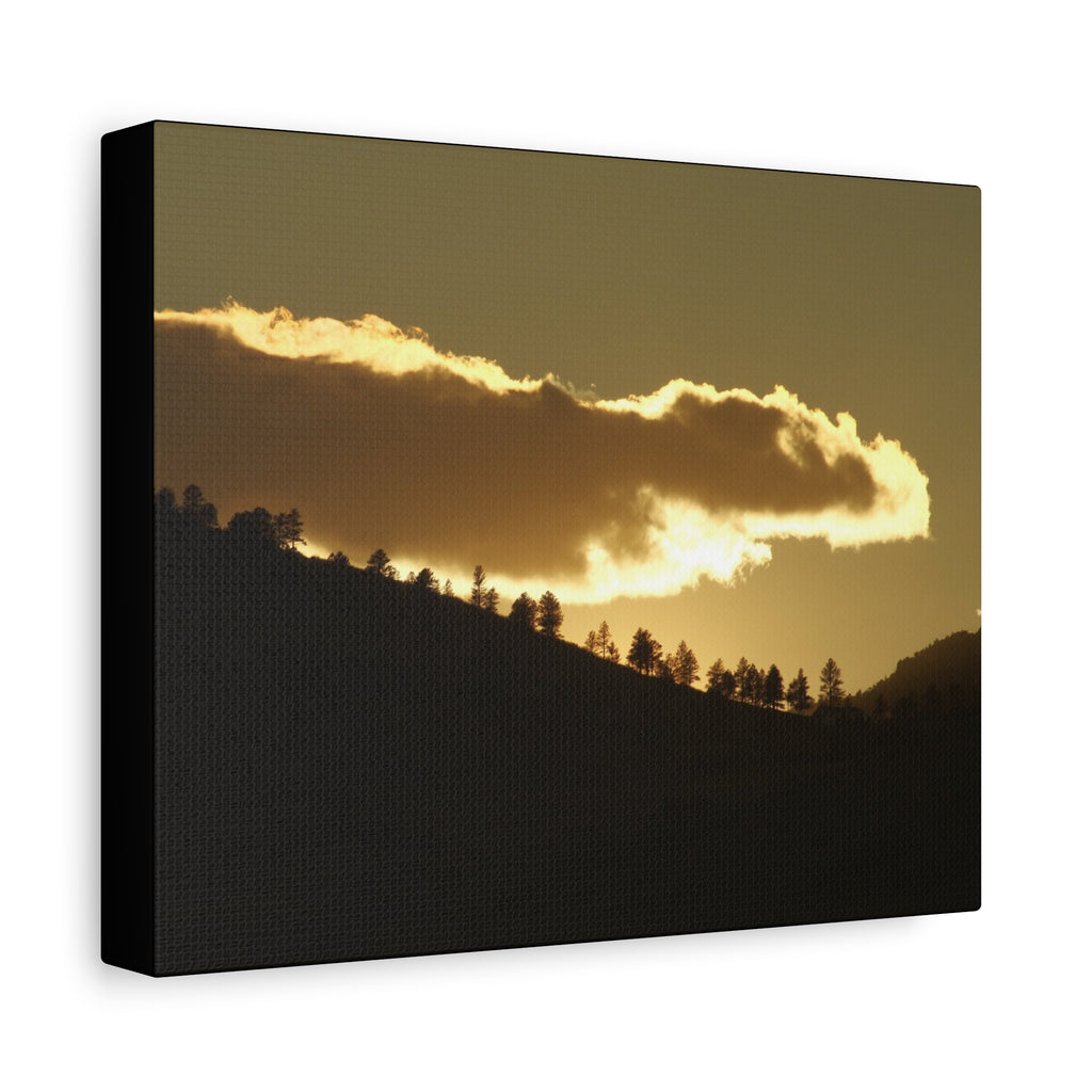 Sunlit Ridge Canvas Print — Golden Sunrise Mountain Wall Art