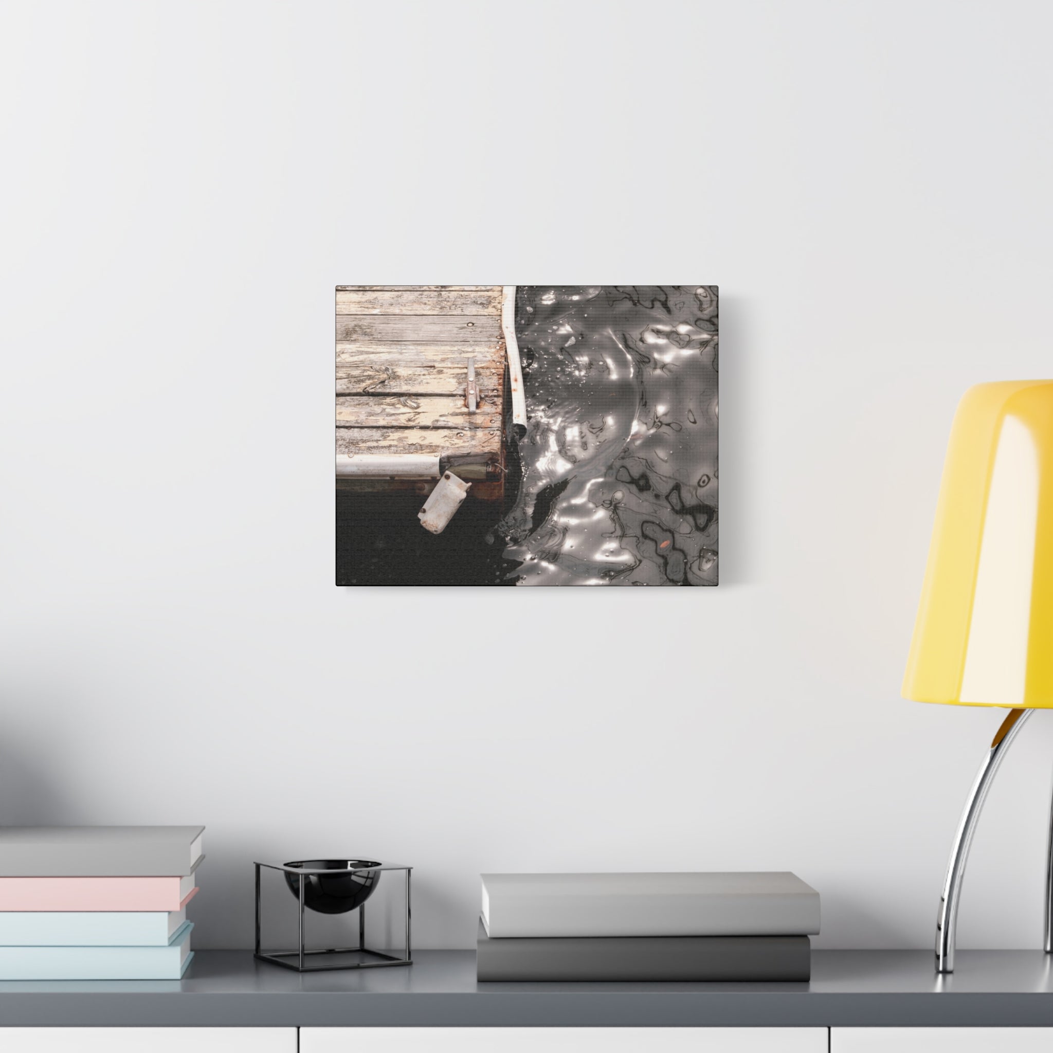 Dockside Reflections Matte Canvas Print