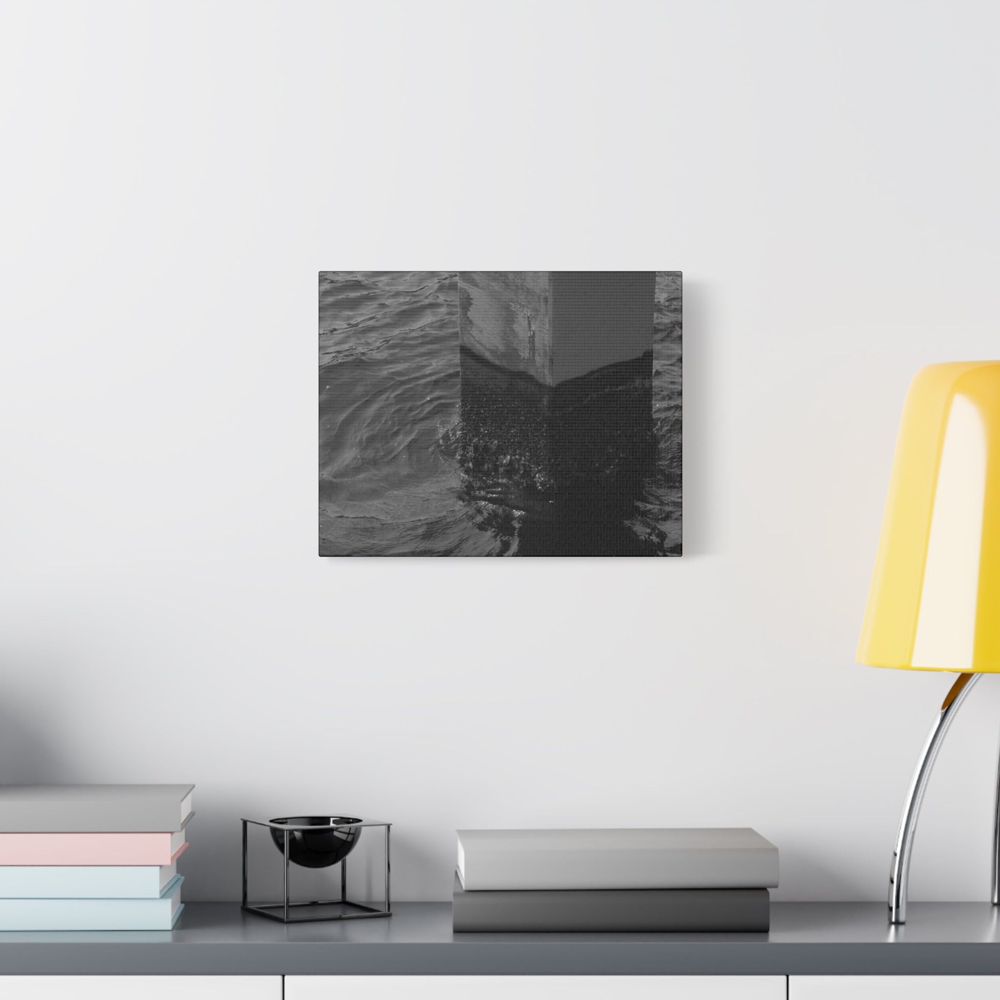 Black & White Pier Pillar Canvas - Matte Stretched Wall Art