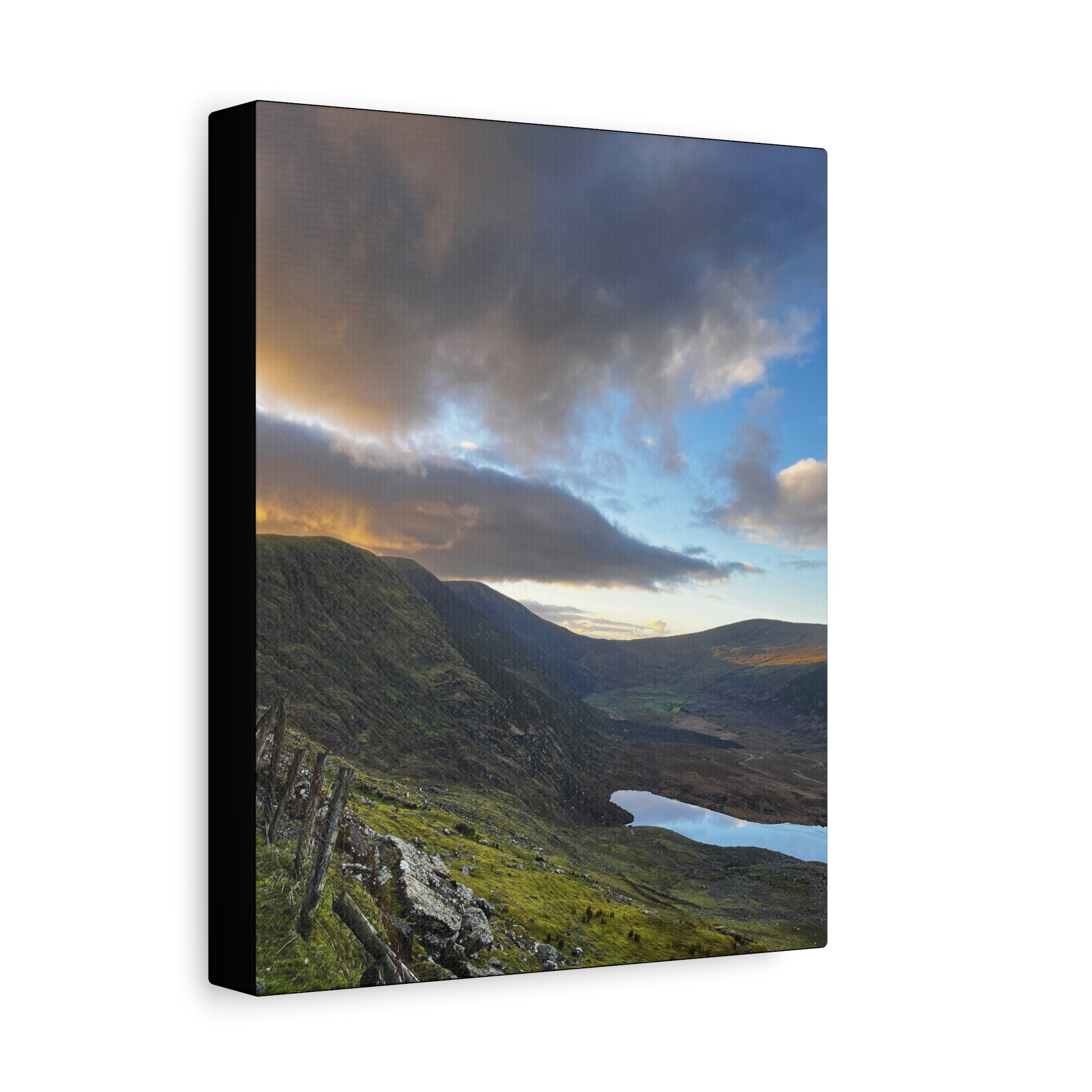 Rocky Irish Hills Canvas – Dramatic Mountain Valley Sunset Wall Art