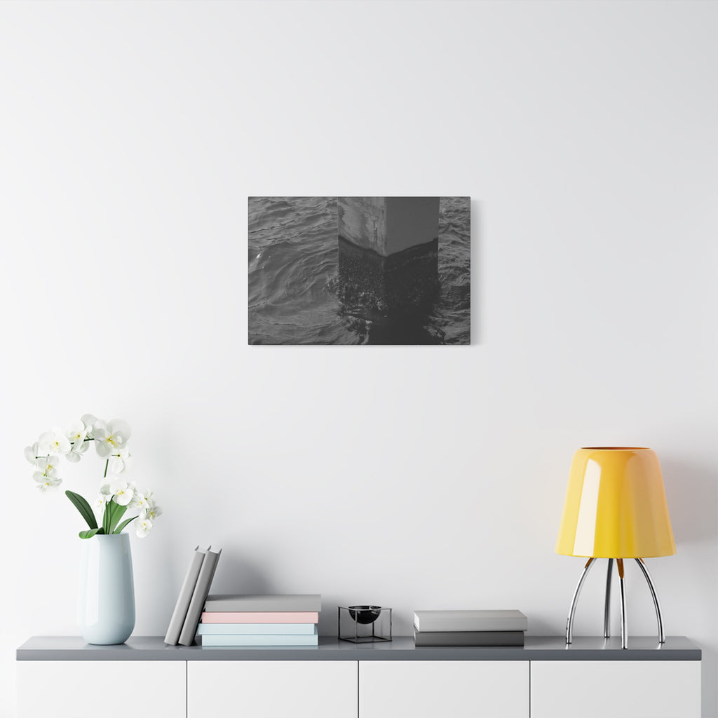 Black & White Pier Pillar Canvas - Matte Stretched Wall Art