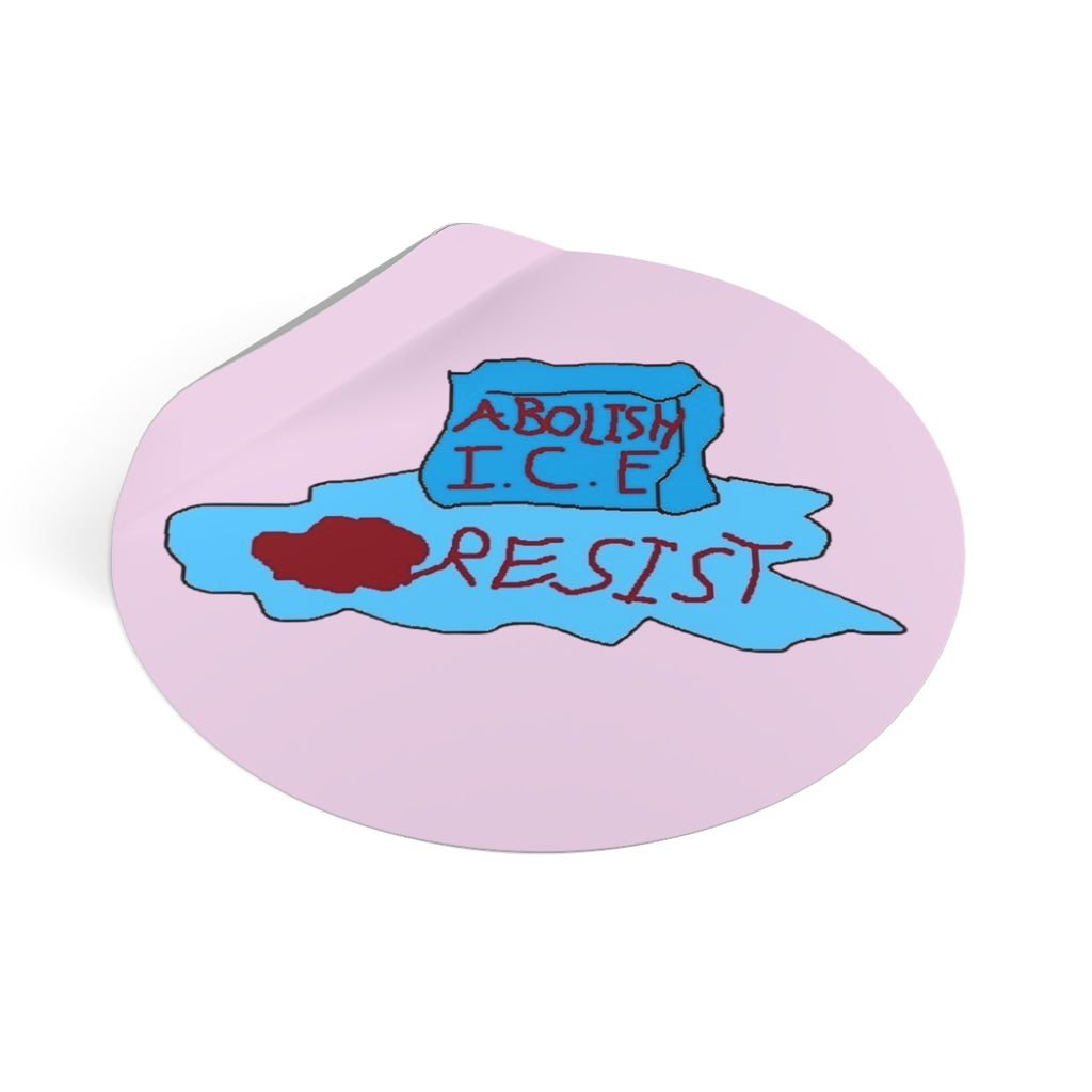 Societal Commentary  Round Vinyl Sticker — Hand Drawn Sticker Decal