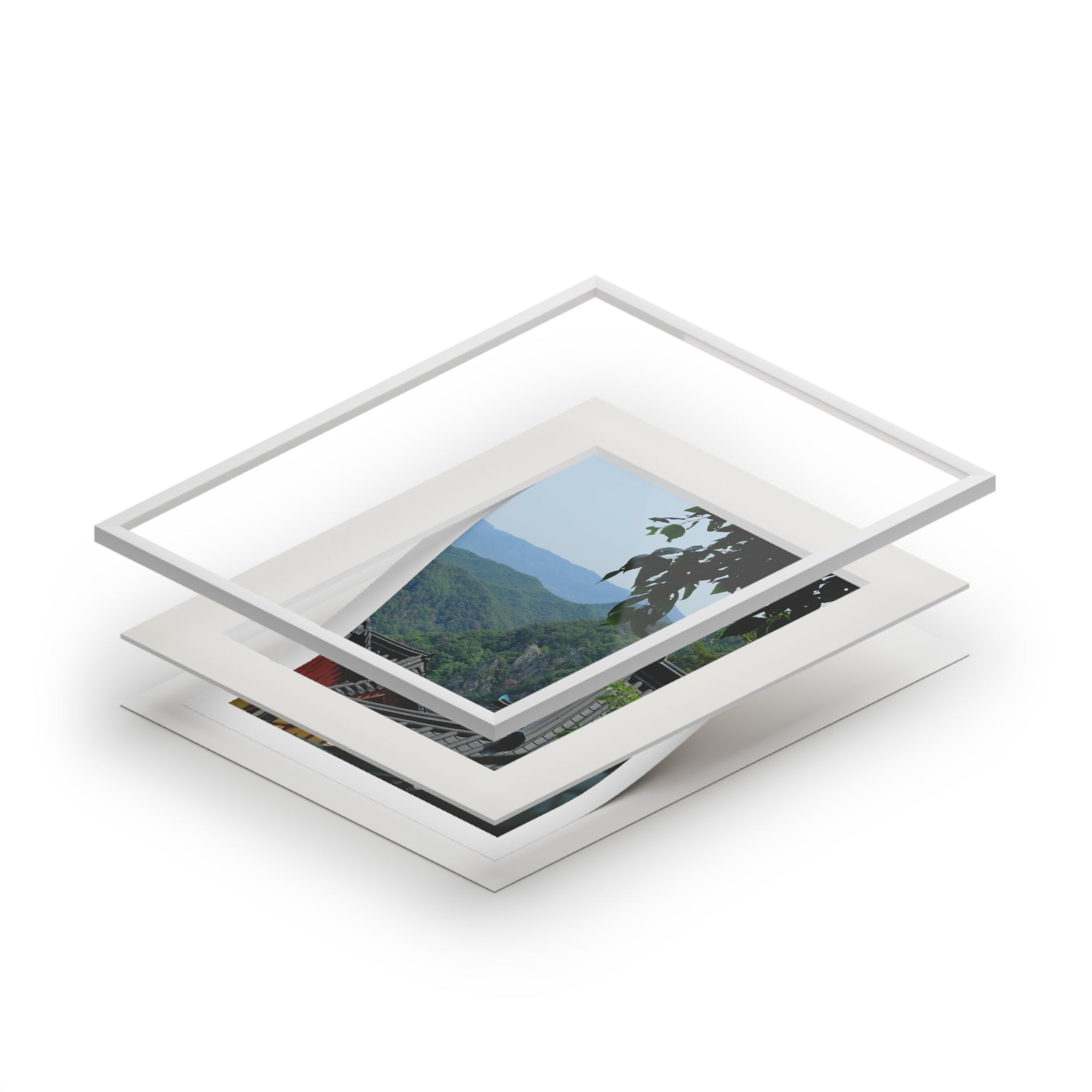 Korean Temple Rooftops — Fine Art Passepartout Print