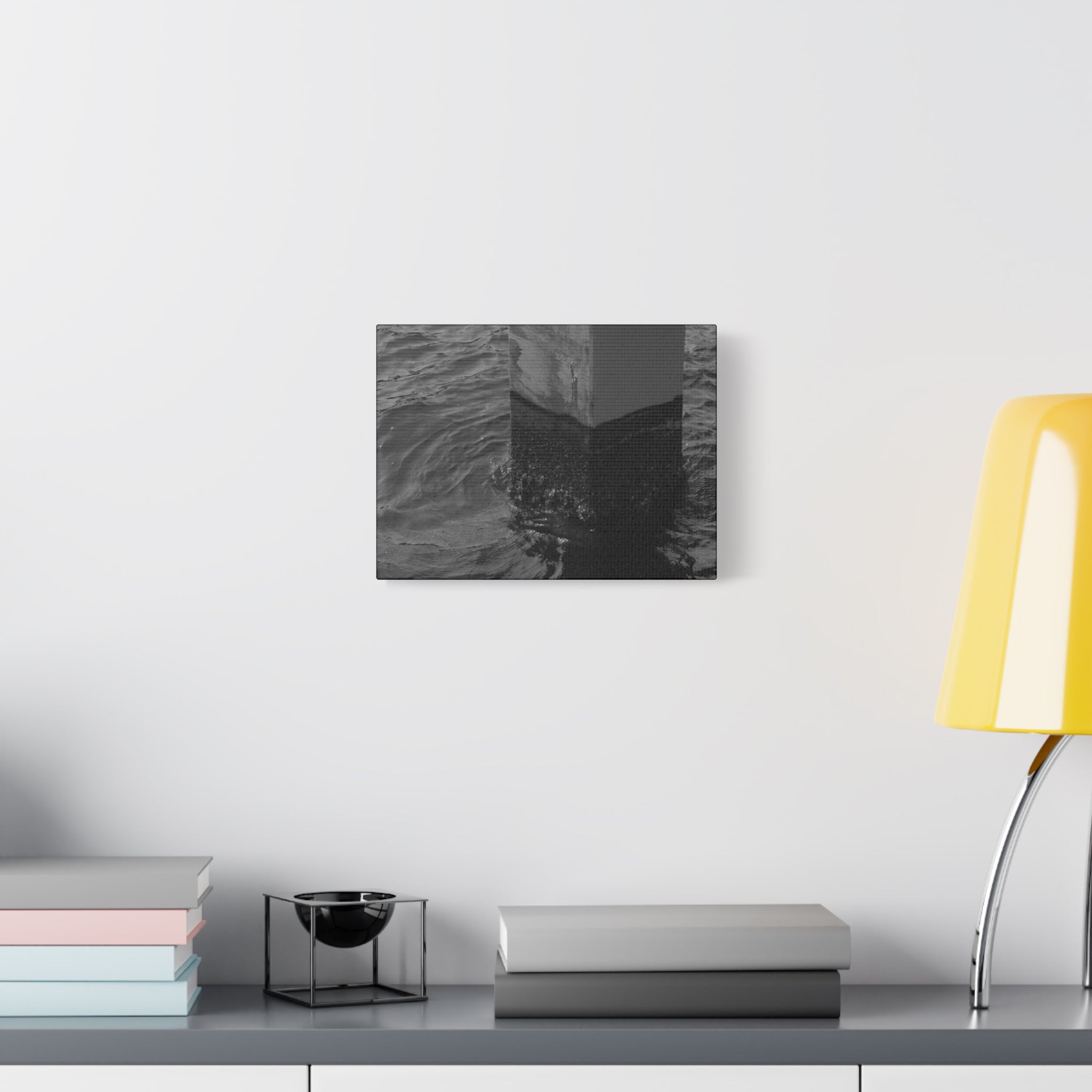 Black & White Pier Pillar Canvas - Matte Stretched Wall Art