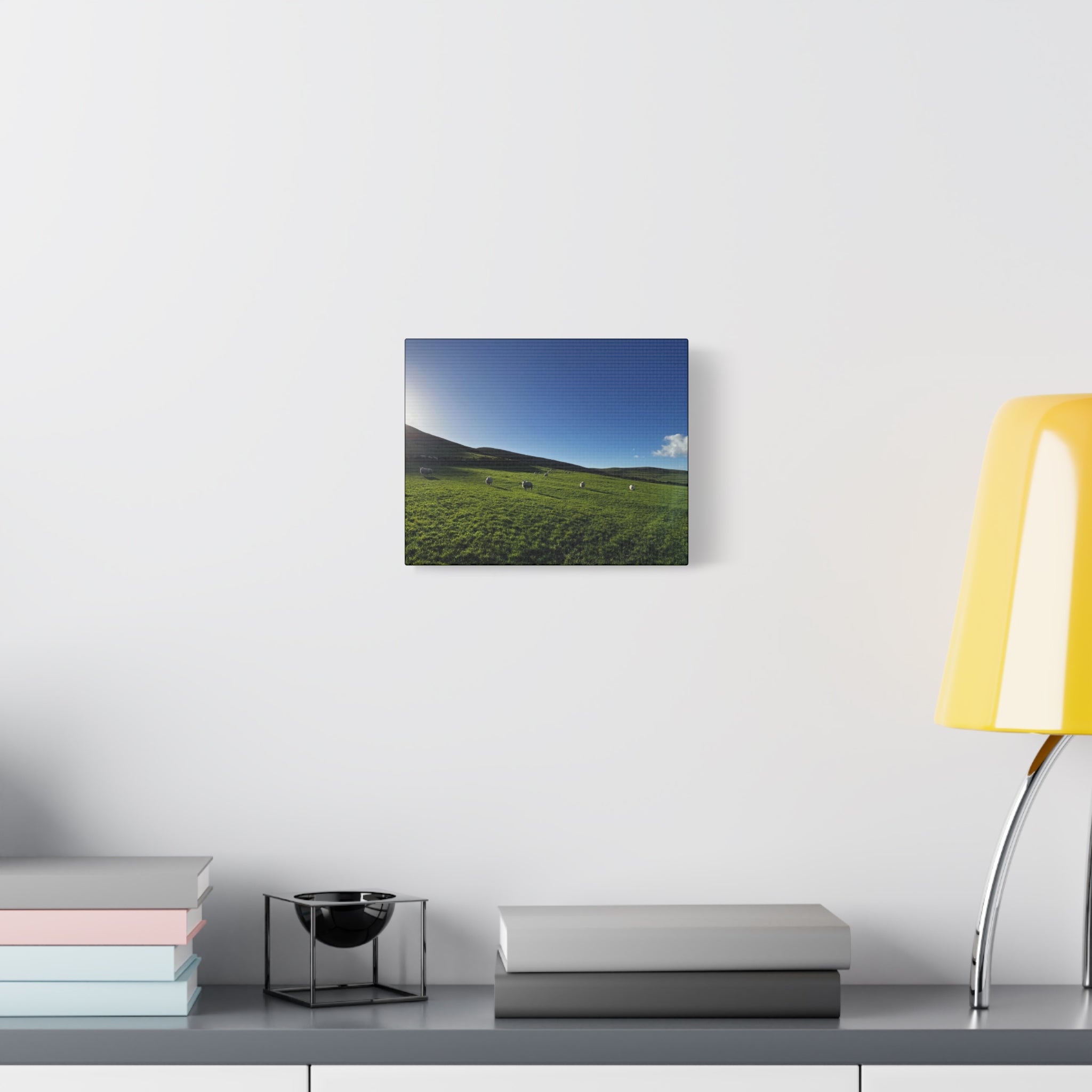 Irish sheep Pasture Canvas Print — Sheep Landscape Matte Stretched Wall Art