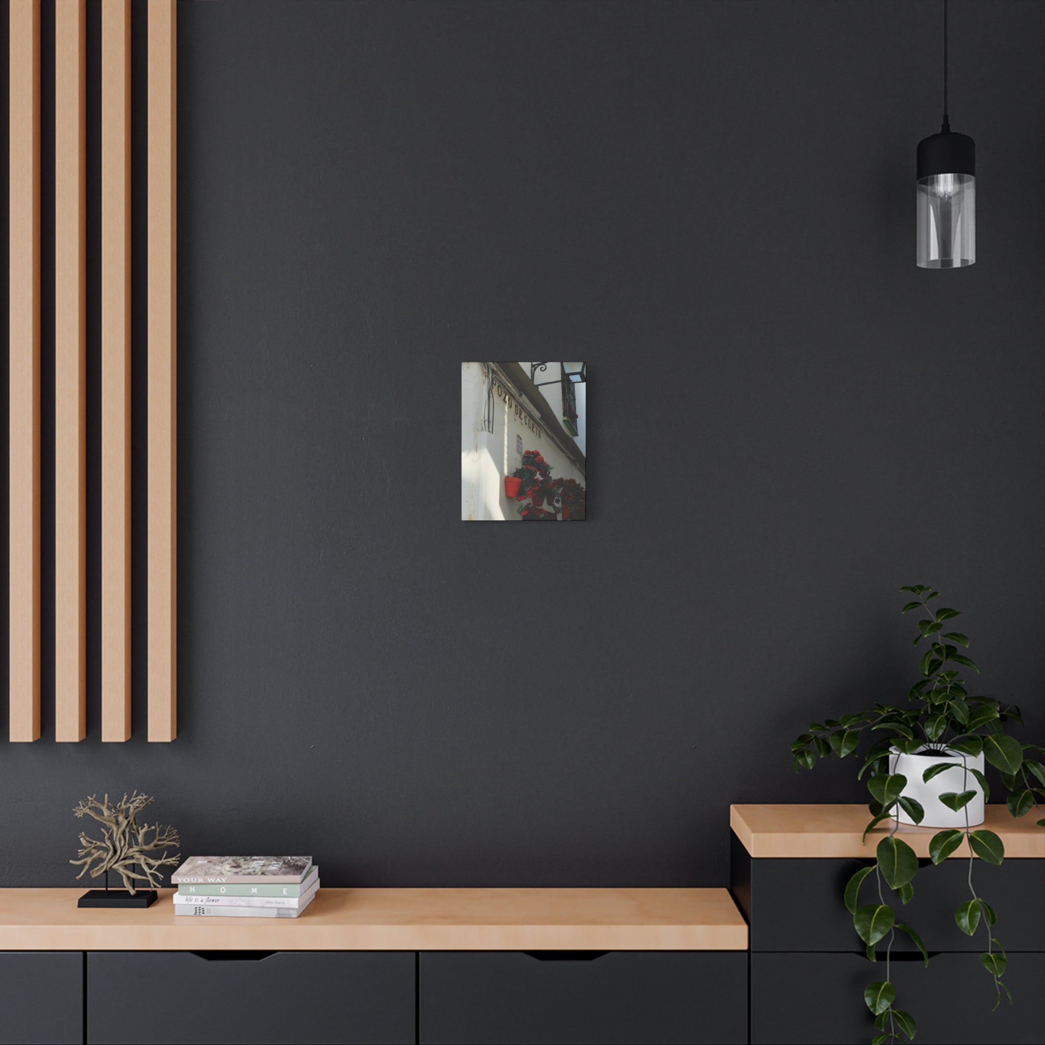 Spanish Street Flowers Canvas Print — 'Pozo de Cueto' Wall Art