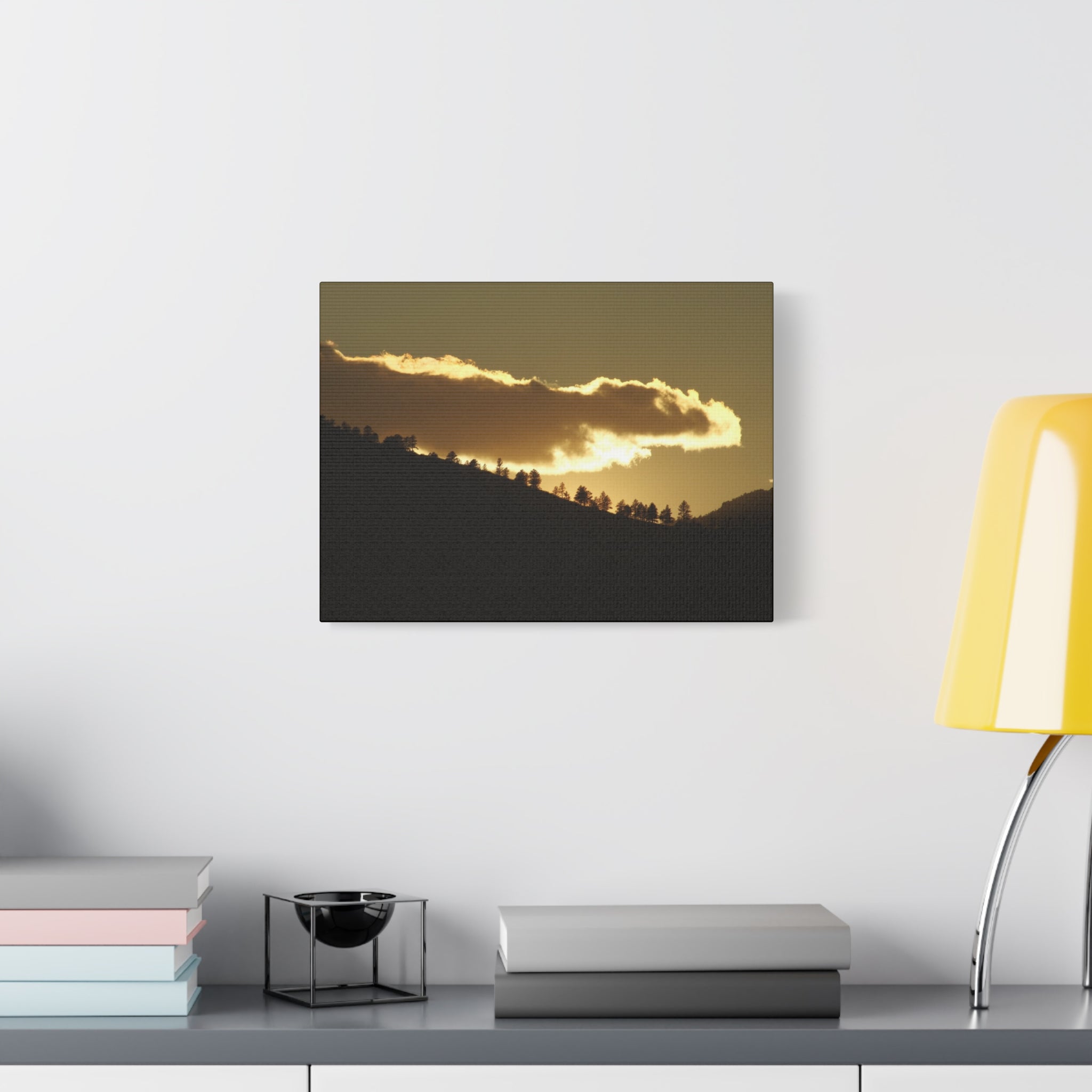 Sunlit Ridge Canvas Print — Golden Sunrise Mountain Wall Art