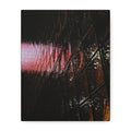 Abstract Reflection Matte Canvas Wall Art — Pink Neon Grid