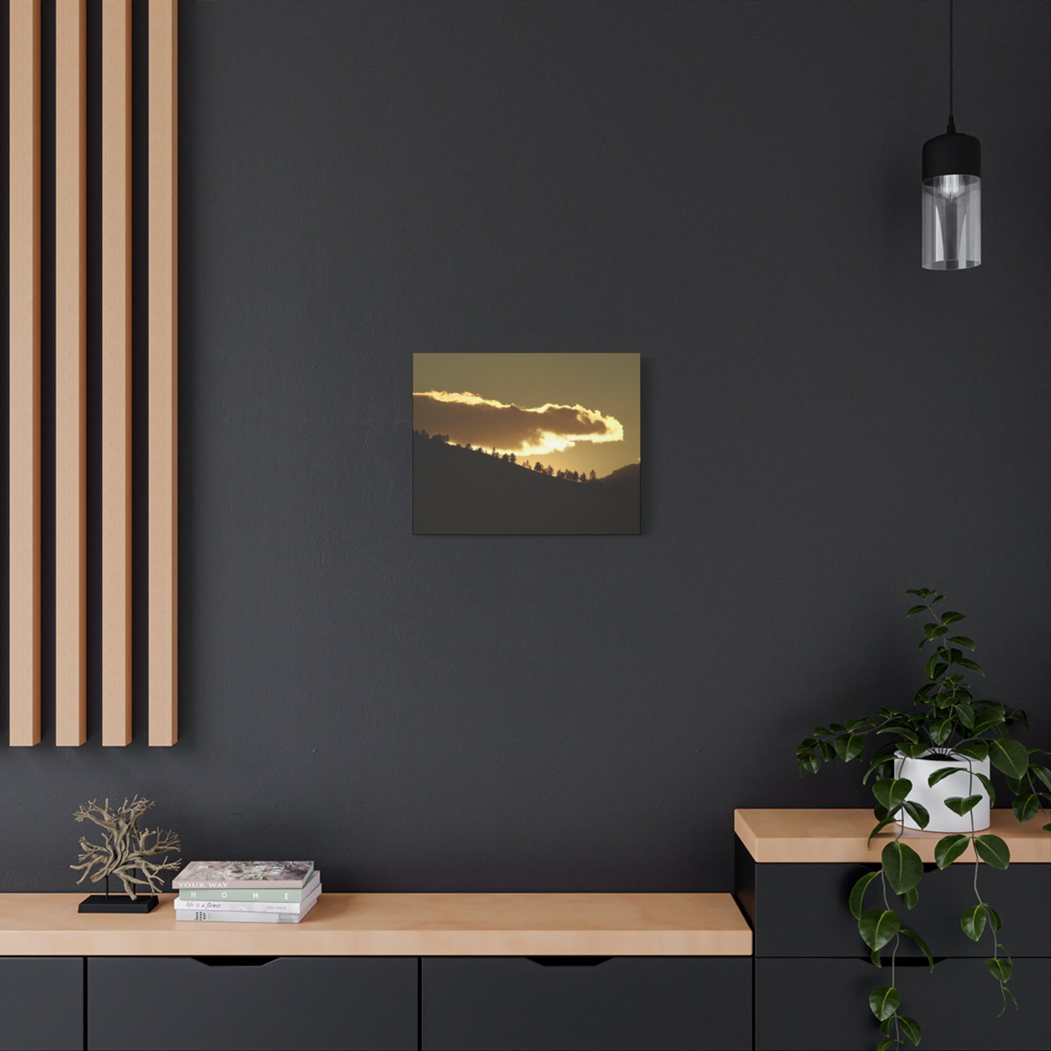 Sunlit Ridge Canvas Print — Golden Sunrise Mountain Wall Art
