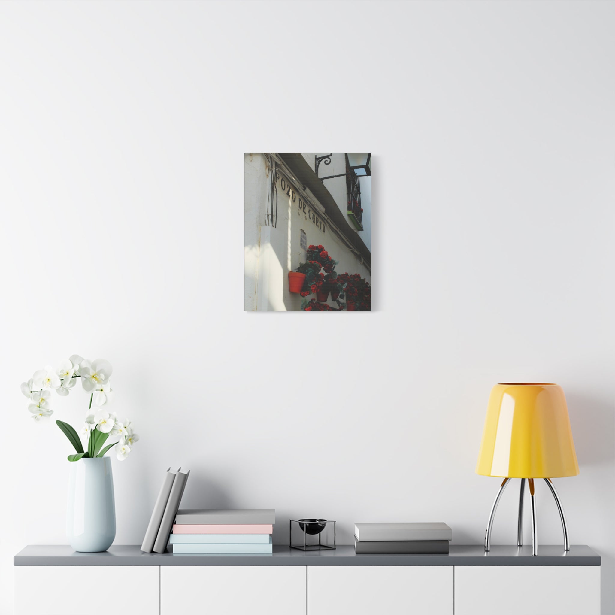 Spanish Street Flowers Canvas Print — 'Pozo de Cueto' Wall Art