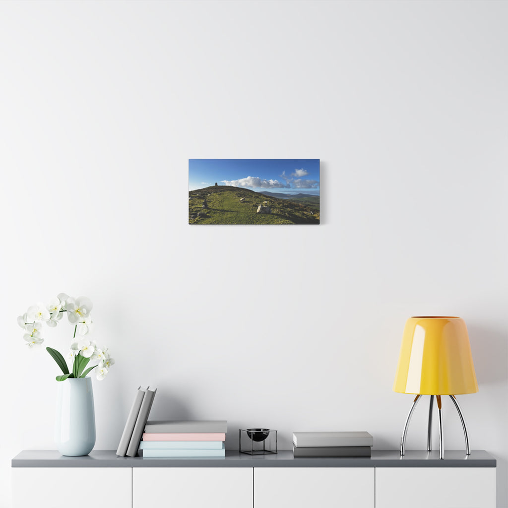 Sheep Lookout Canvas Print – Rolling Green Hills with Blue Sky