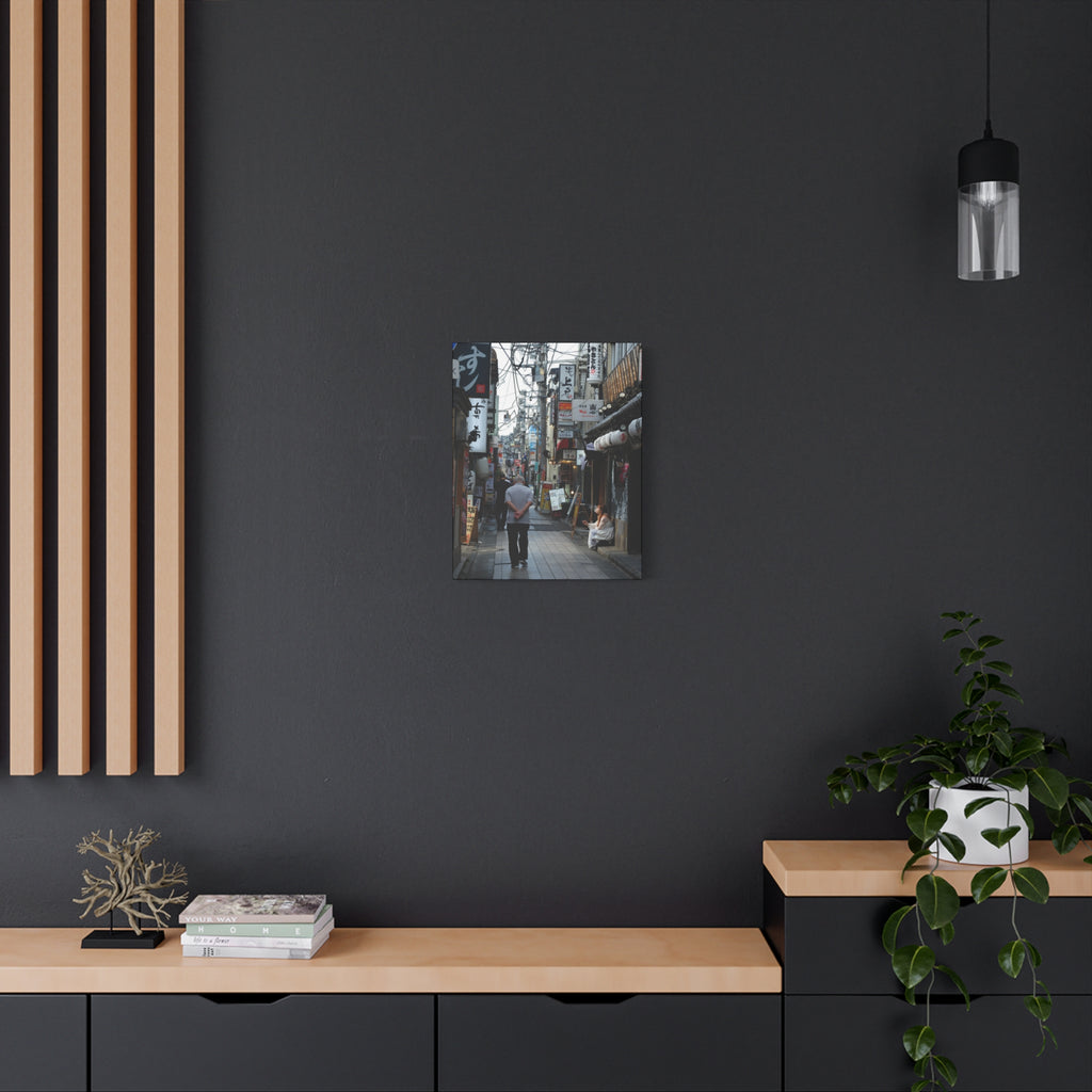 Osaka Alley Street Scene Matte Canvas – Stretched Urban Japan Wall Art