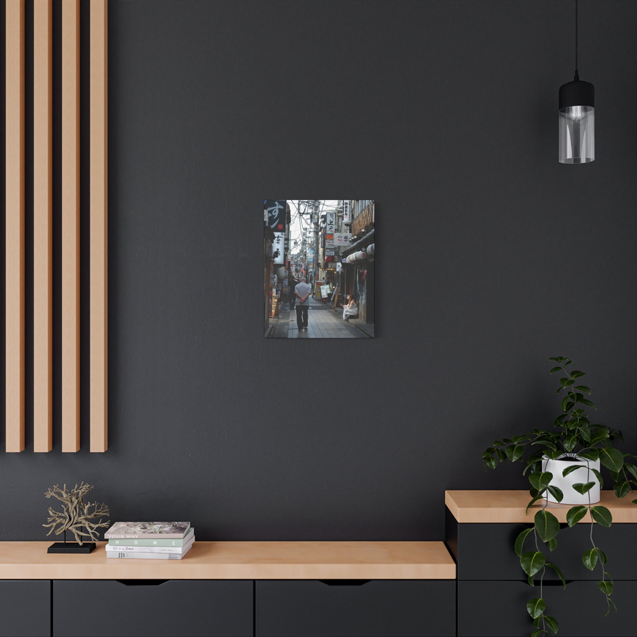 Osaka Alley Street Scene Matte Canvas – Stretched Urban Japan Wall Art