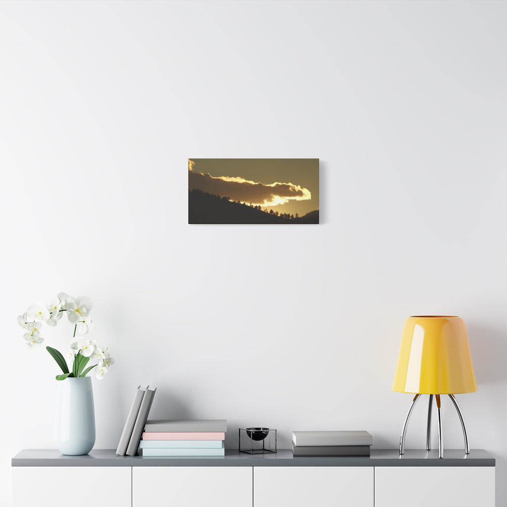 Sunlit Ridge Canvas Print — Golden Sunrise Mountain Wall Art