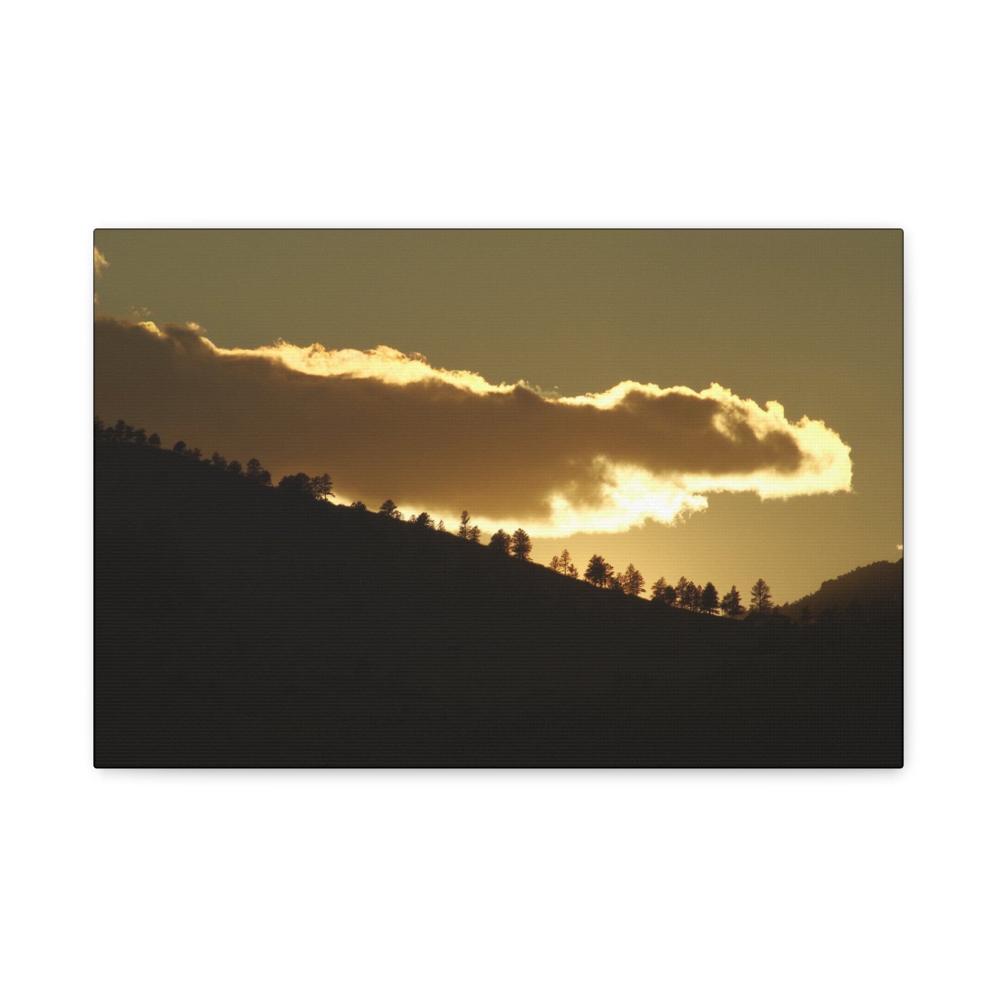 Sunlit Ridge Canvas Print — Golden Sunrise Mountain Wall Art