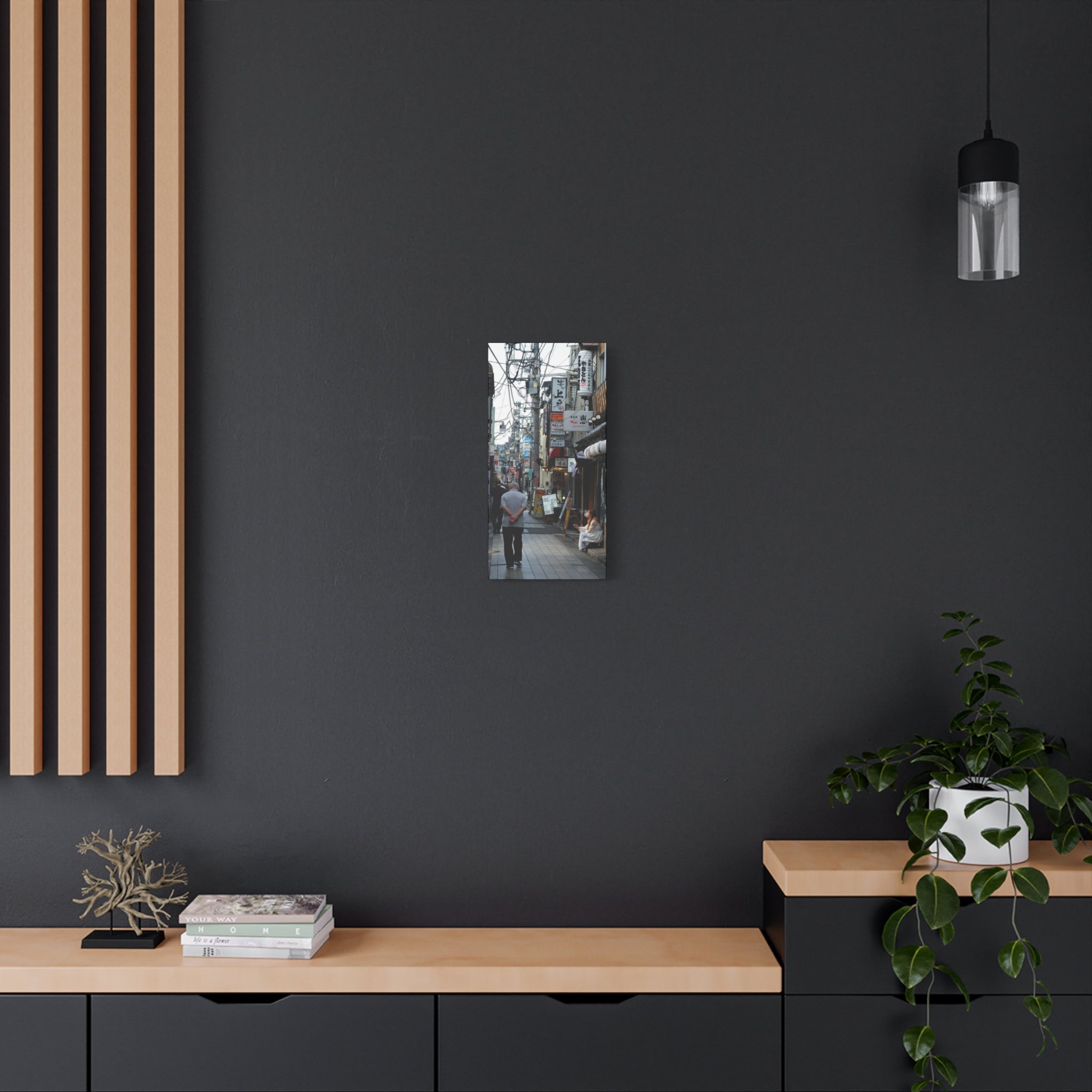 Osaka Alley Street Scene Matte Canvas – Stretched Urban Japan Wall Art