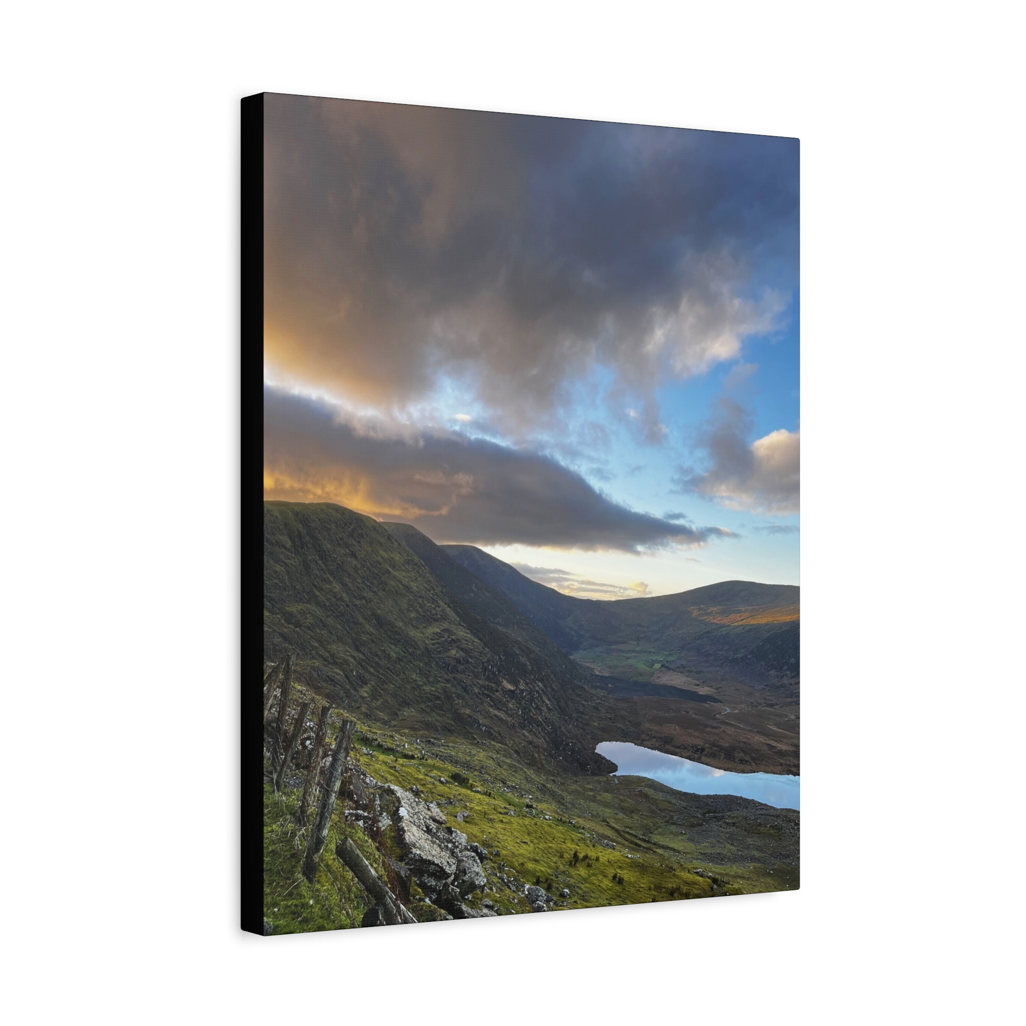 Rocky Irish Hills Canvas – Dramatic Mountain Valley Sunset Wall Art