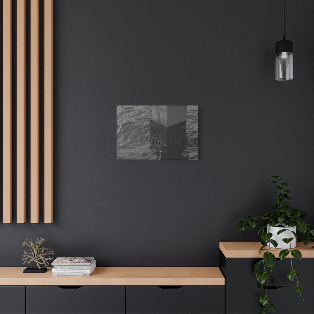 Black & White Pier Pillar Canvas - Matte Stretched Wall Art