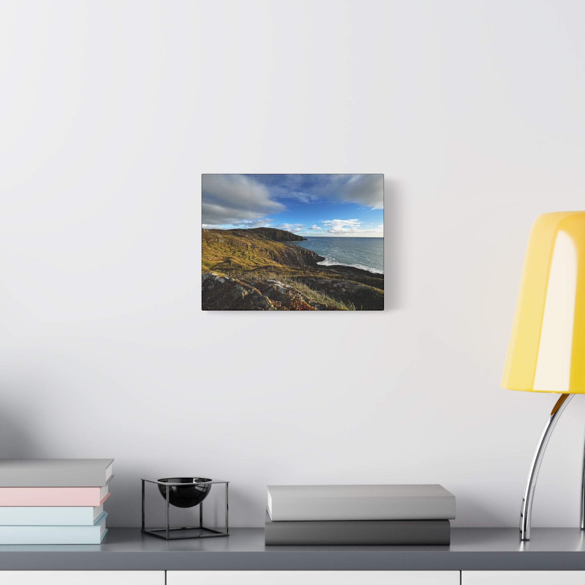 Emerald Isle Coastal Cliff Canvas Print – Seaside Landscape Matte Stretched Wall Art