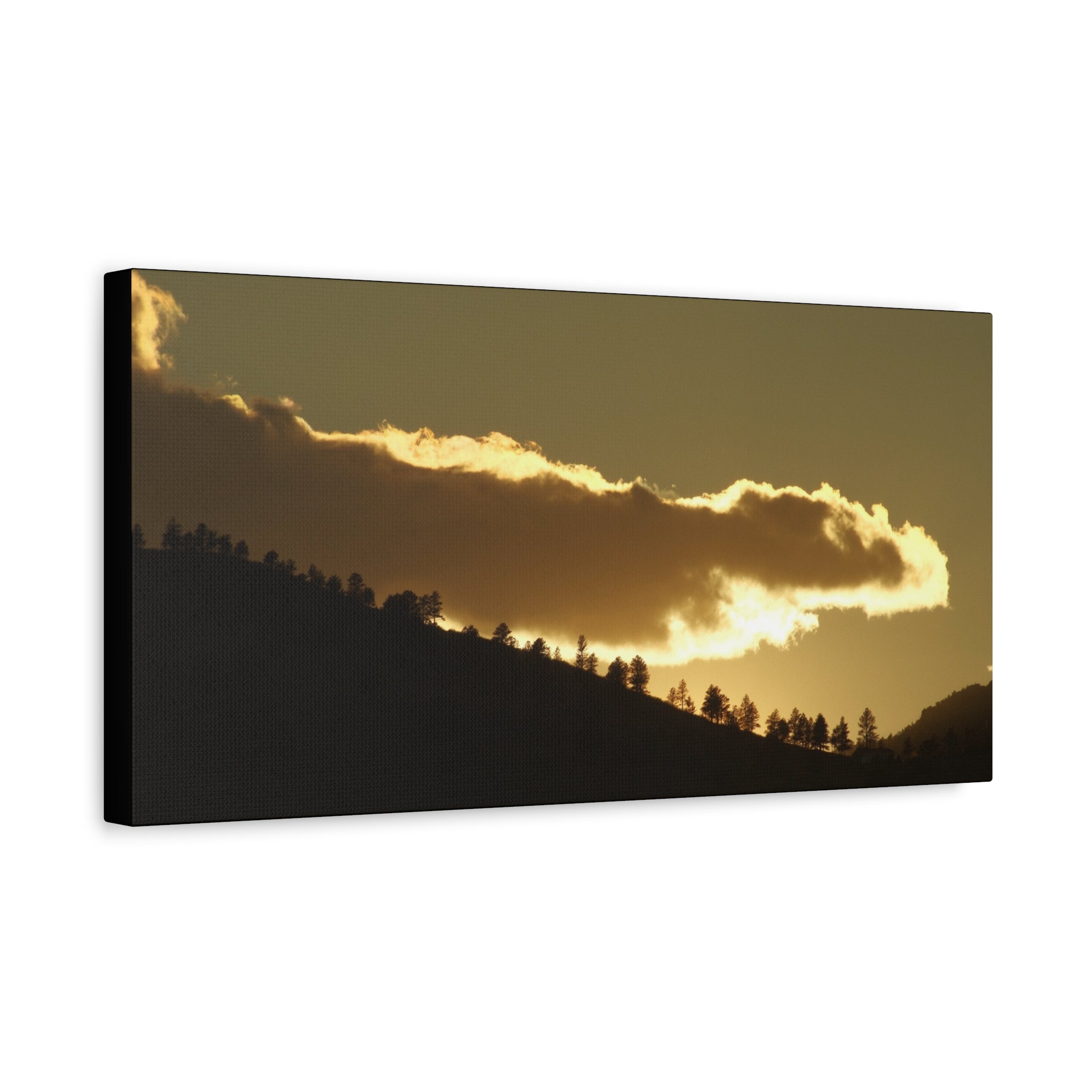 Sunlit Ridge Canvas Print — Golden Sunrise Mountain Wall Art