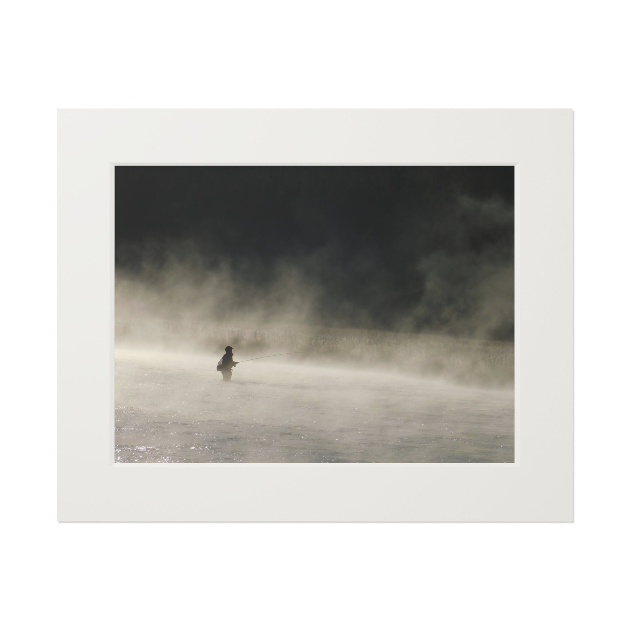 Fine Art Print — Misty Lake Solitude (Passepartout Paper Frame)