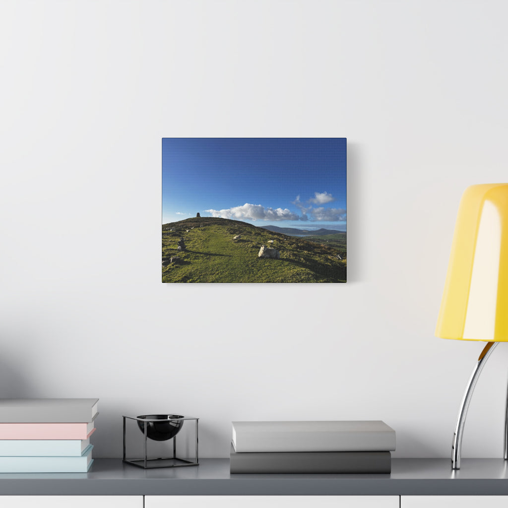 Sheep Lookout Canvas Print – Rolling Green Hills with Blue Sky