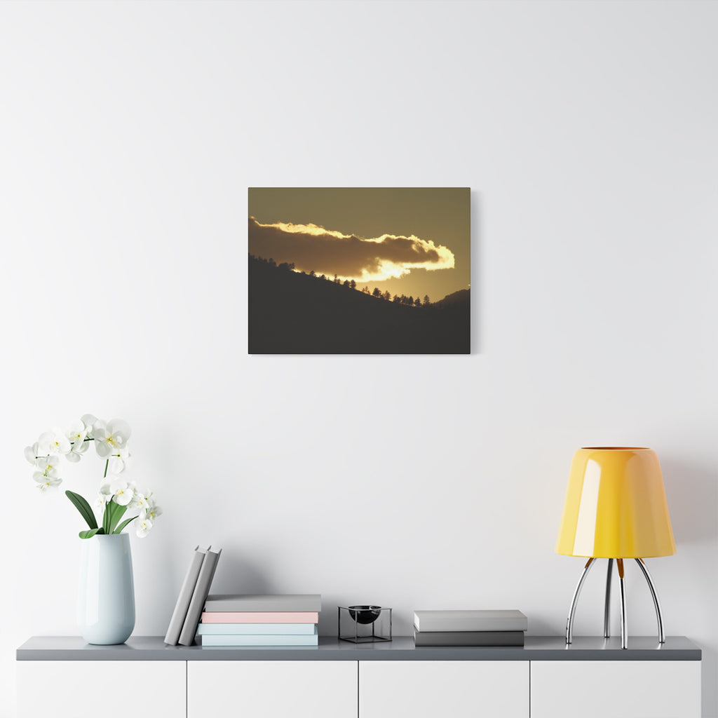 Sunlit Ridge Canvas Print — Golden Sunrise Mountain Wall Art