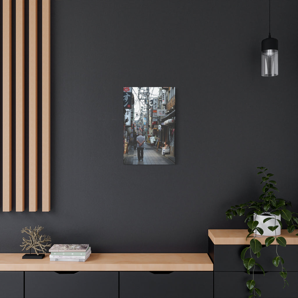 Osaka Alley Street Scene Matte Canvas – Stretched Urban Japan Wall Art