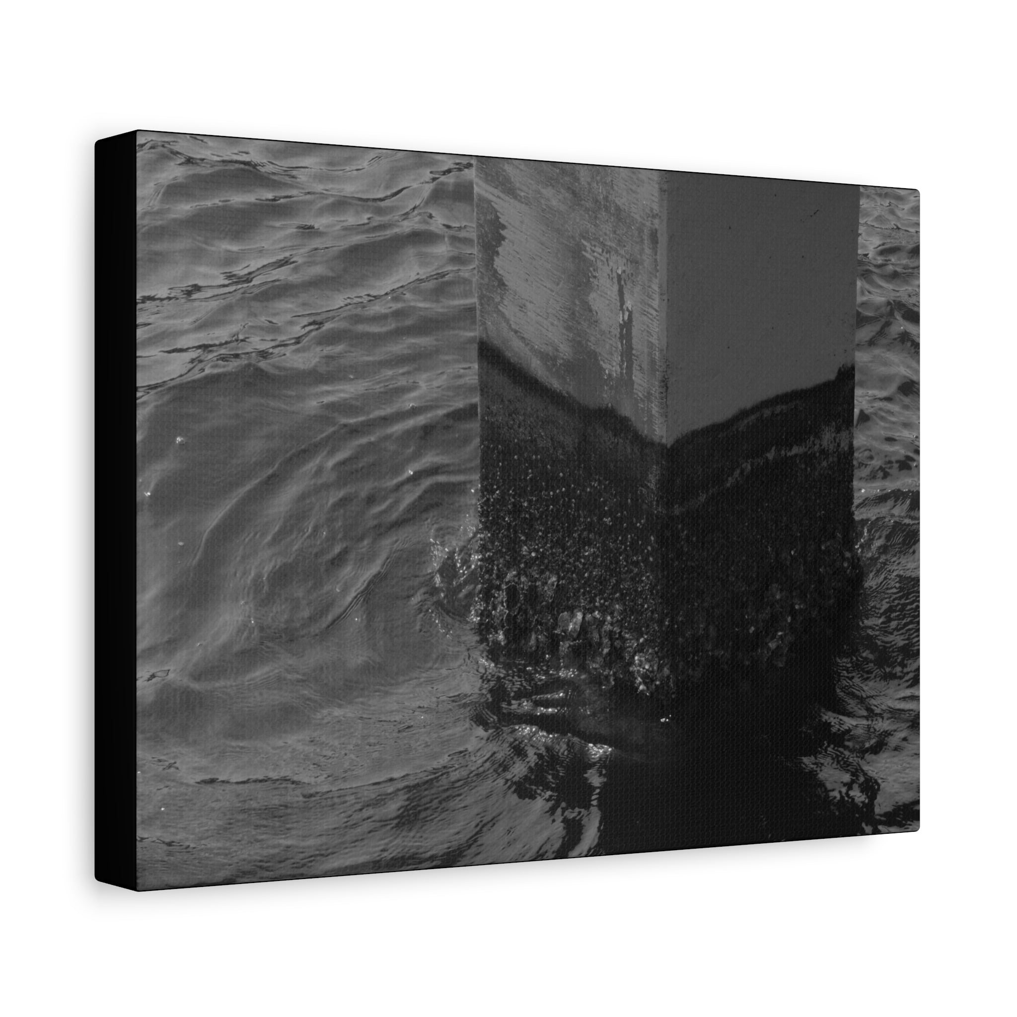Black & White Pier Pillar Canvas - Matte Stretched Wall Art
