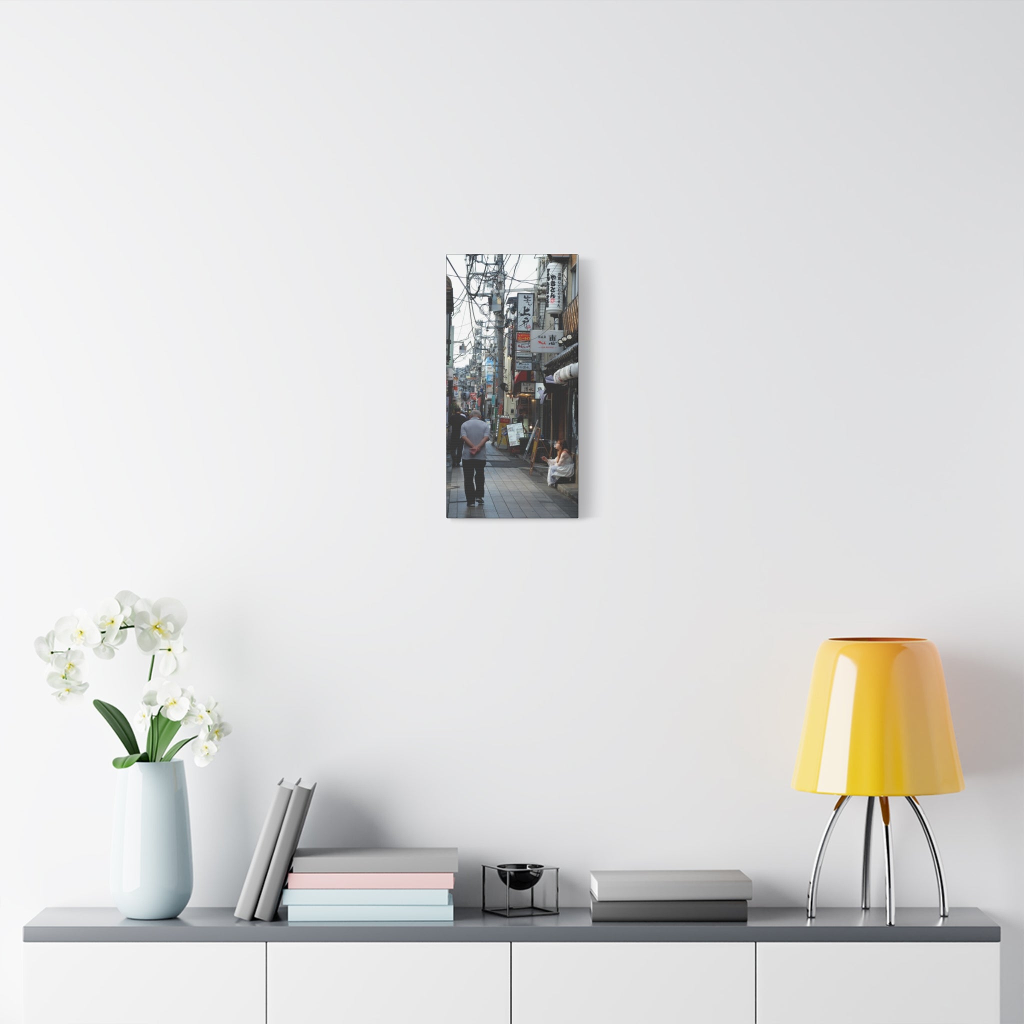 Osaka Alley Street Scene Matte Canvas – Stretched Urban Japan Wall Art