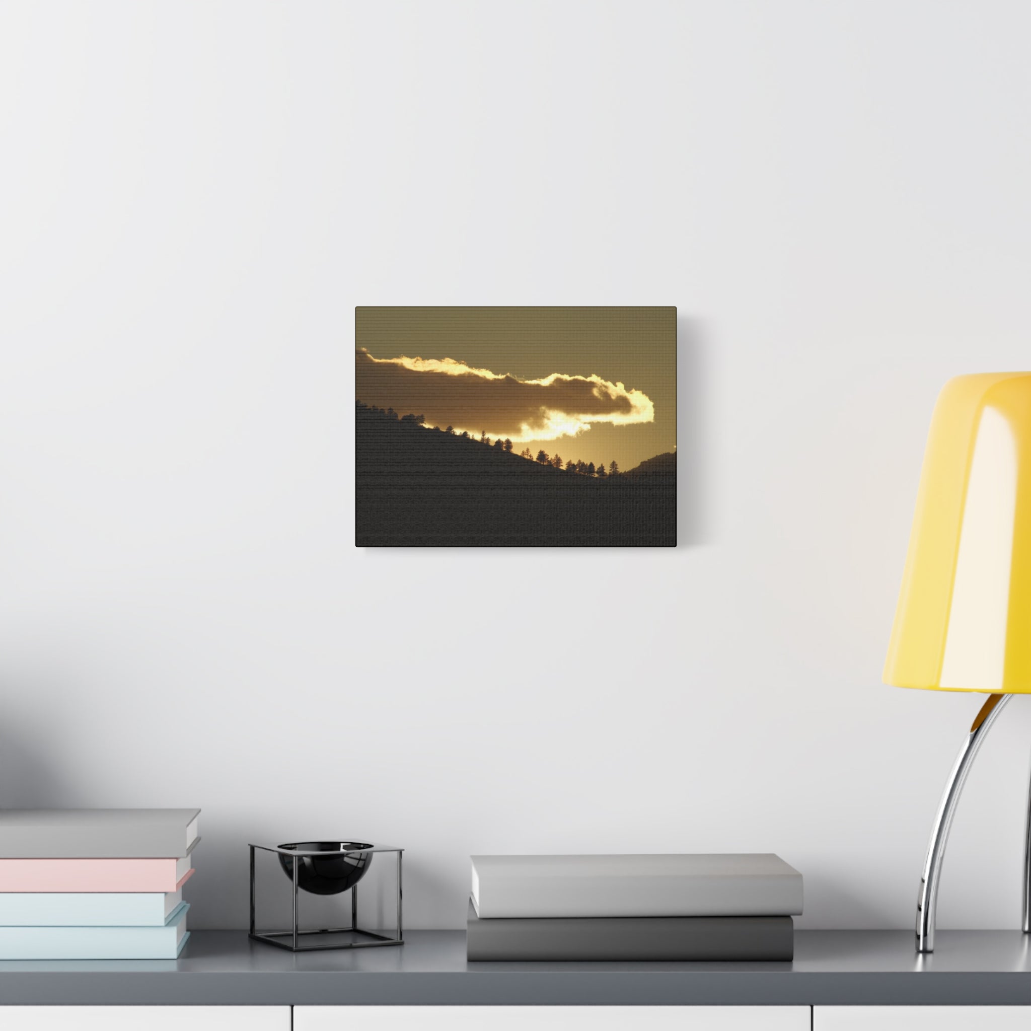 Sunlit Ridge Canvas Print — Golden Sunrise Mountain Wall Art