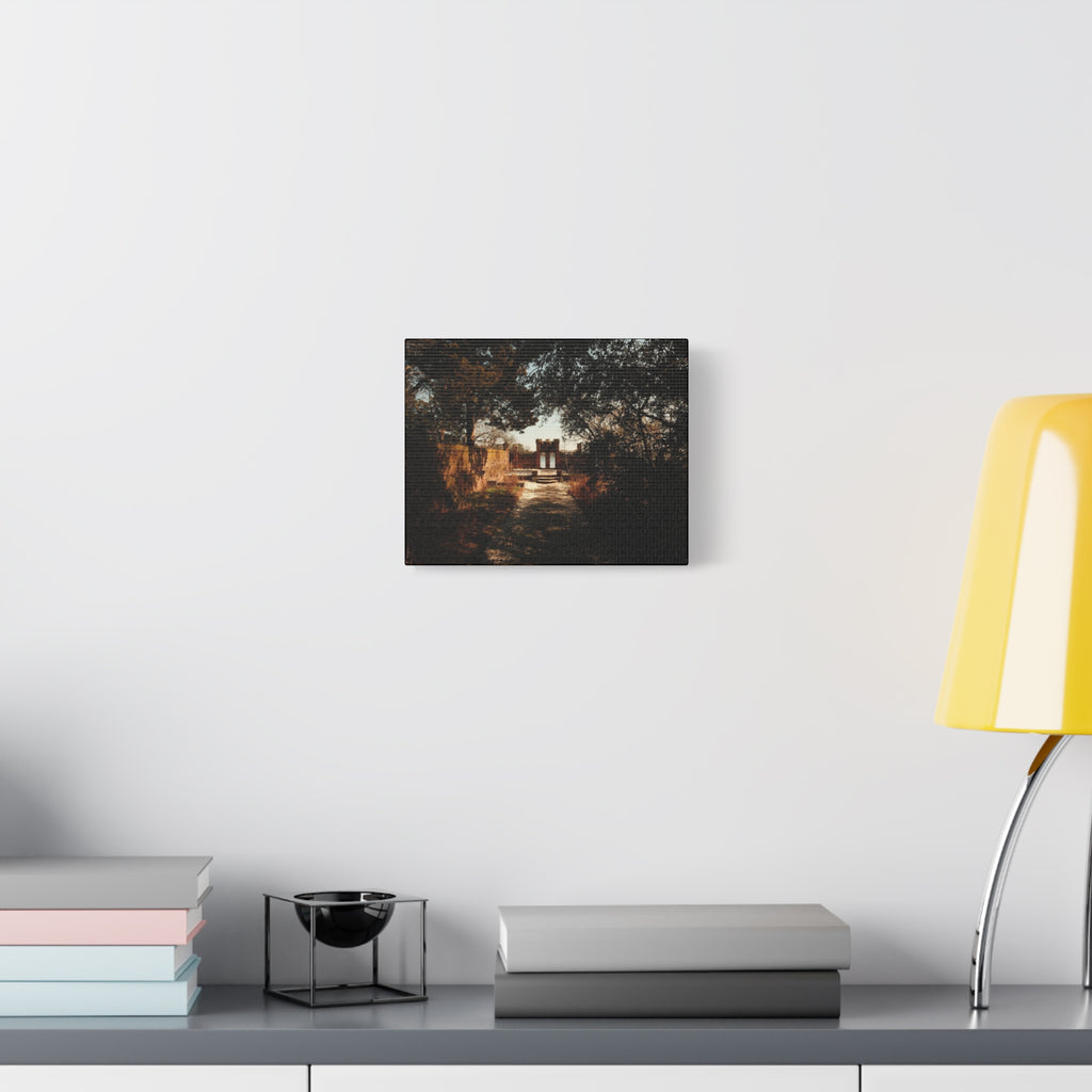 Matte Canvas Wall Art - Vintage Garden Pathway Ruins