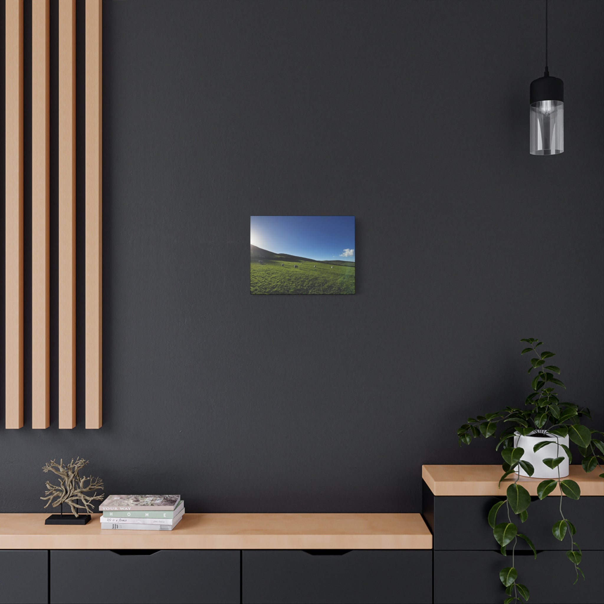 Irish sheep Pasture Canvas Print — Sheep Landscape Matte Stretched Wall Art