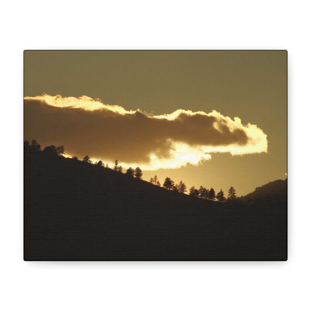 Sunlit Ridge Canvas Print — Golden Sunrise Mountain Wall Art
