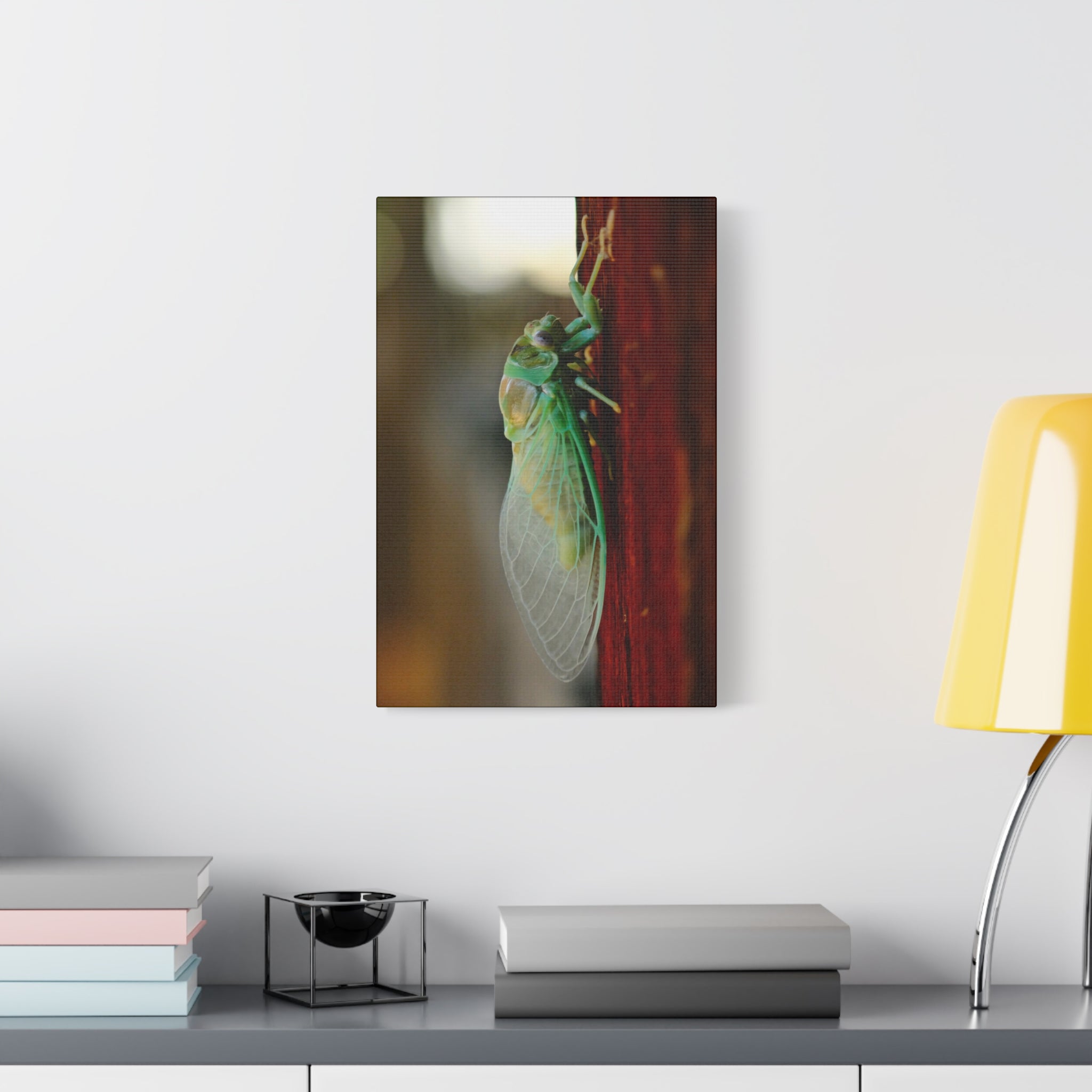 Cicada Close-Up Matte Canvas Print — Stretched 1.25" Nature Wall Art