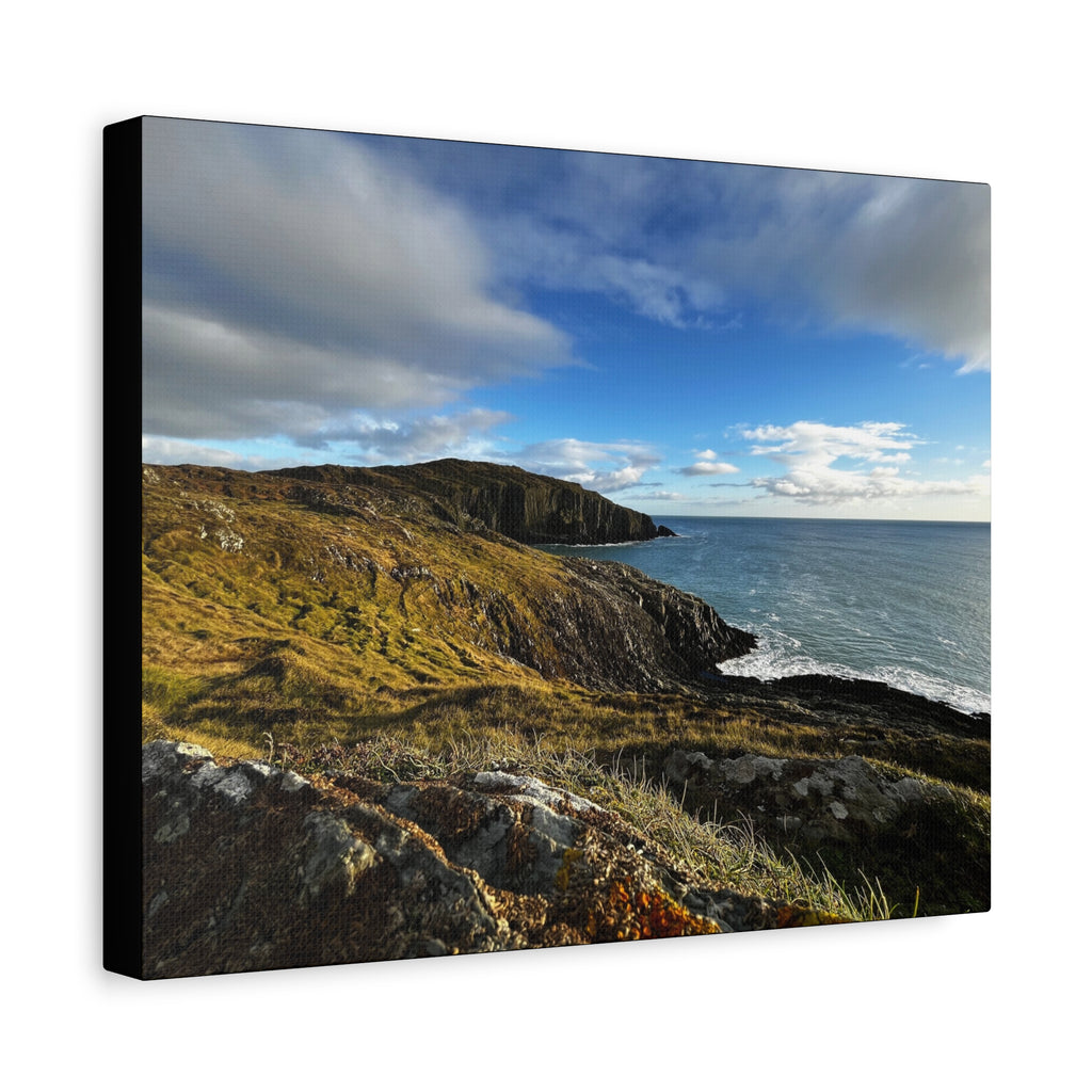 Emerald Isle Coastal Cliff Canvas Print – Seaside Landscape Matte Stretched Wall Art