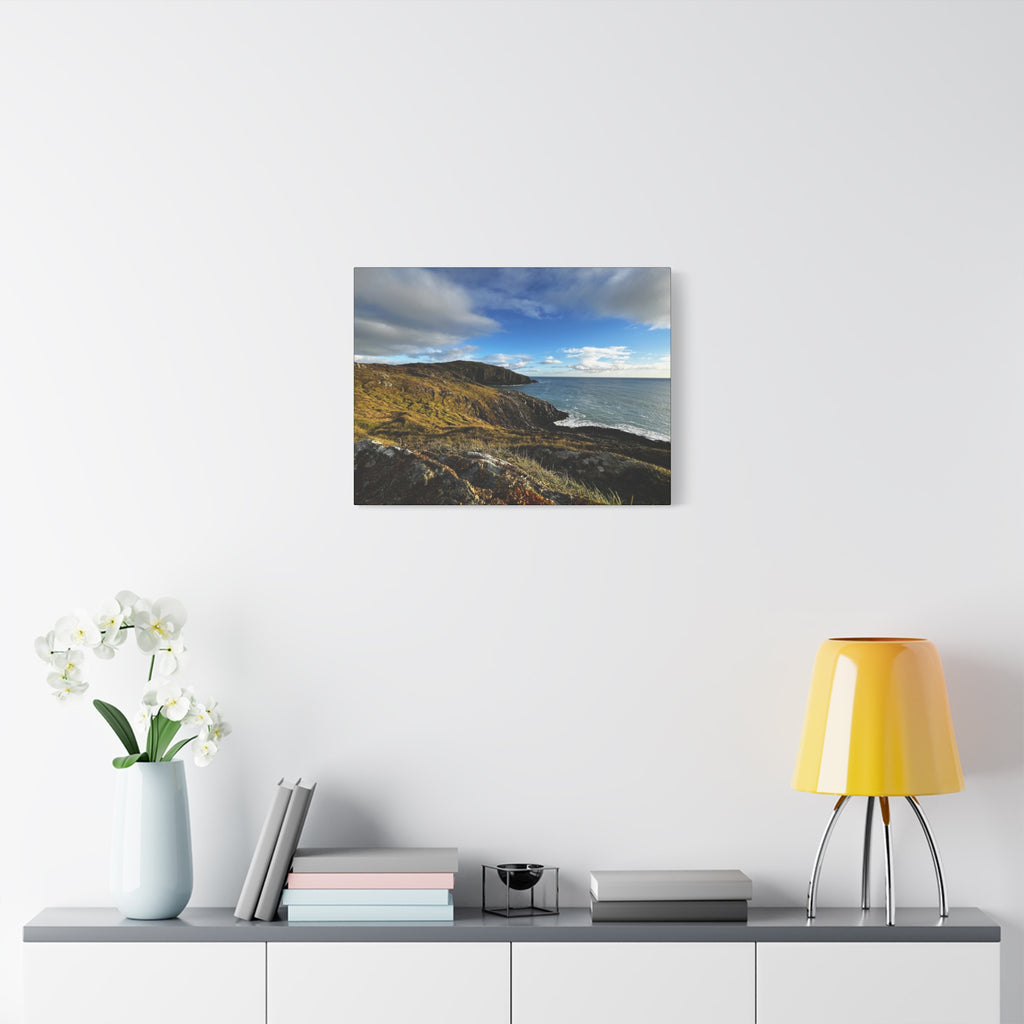 Emerald Isle Coastal Cliff Canvas Print – Seaside Landscape Matte Stretched Wall Art