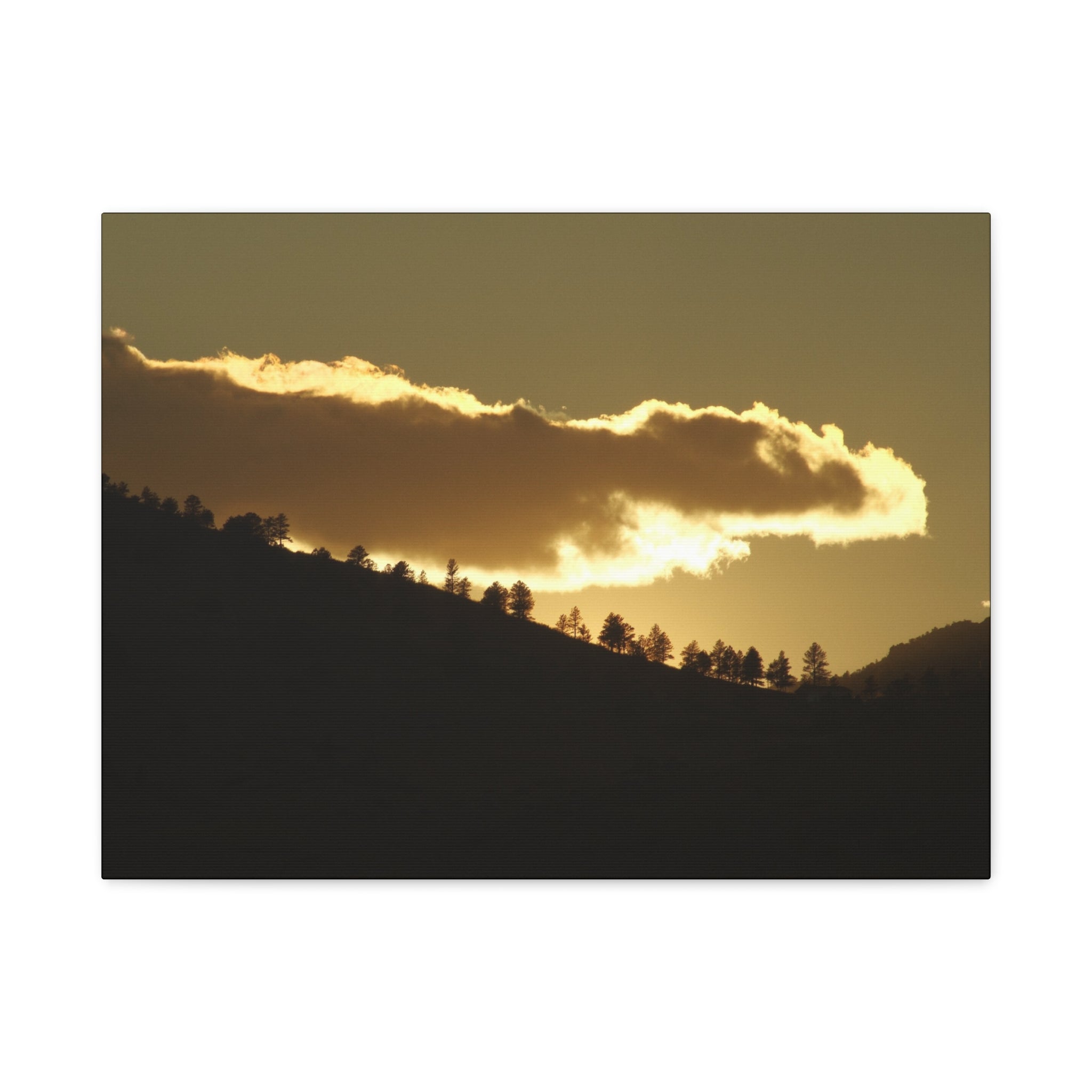 Sunlit Ridge Canvas Print — Golden Sunrise Mountain Wall Art