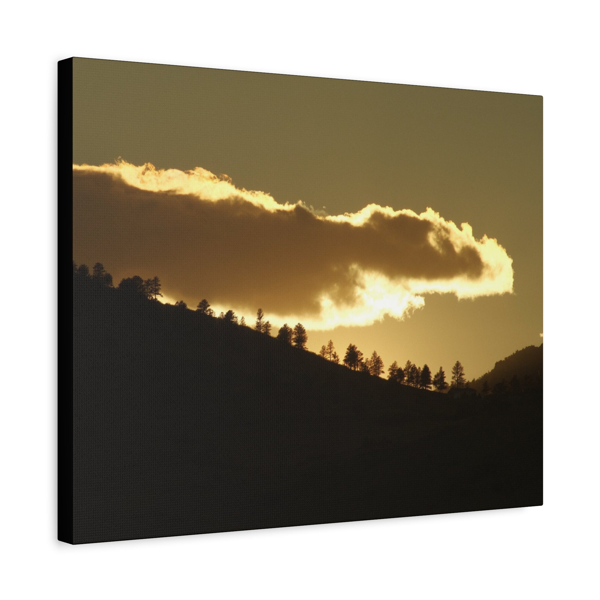 Sunlit Ridge Canvas Print — Golden Sunrise Mountain Wall Art