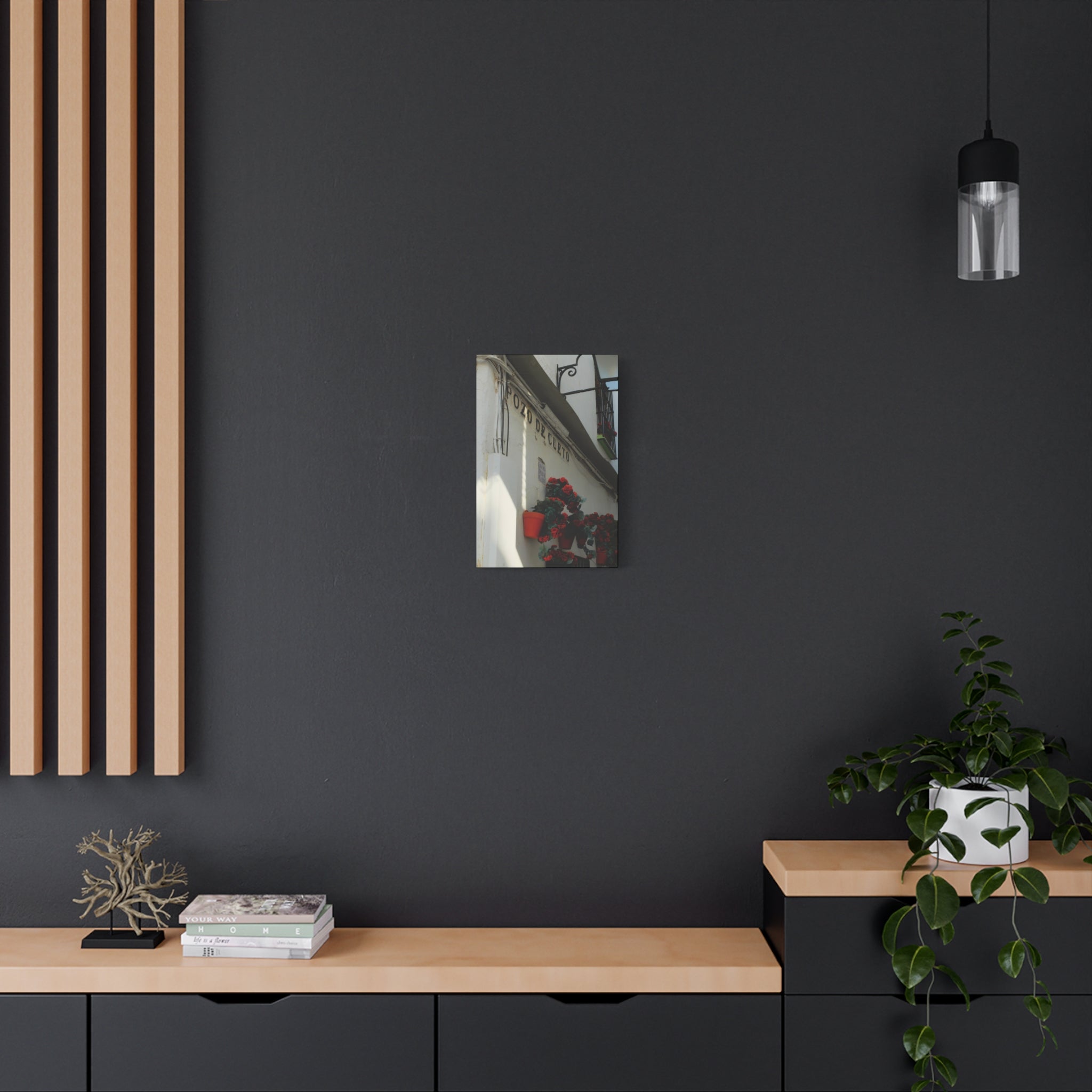 Spanish Street Flowers Canvas Print — 'Pozo de Cueto' Wall Art
