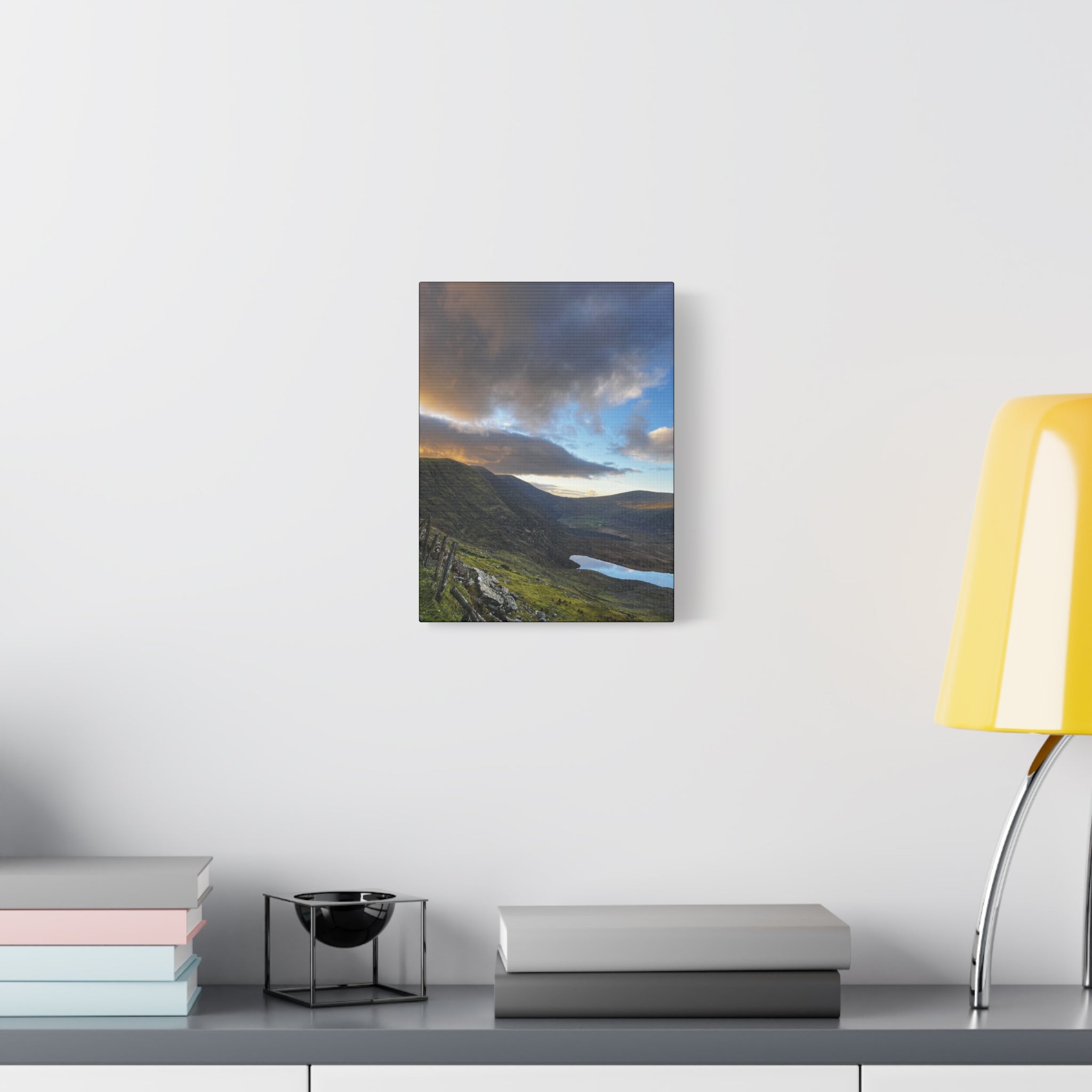 Rocky Irish Hills Canvas – Dramatic Mountain Valley Sunset Wall Art