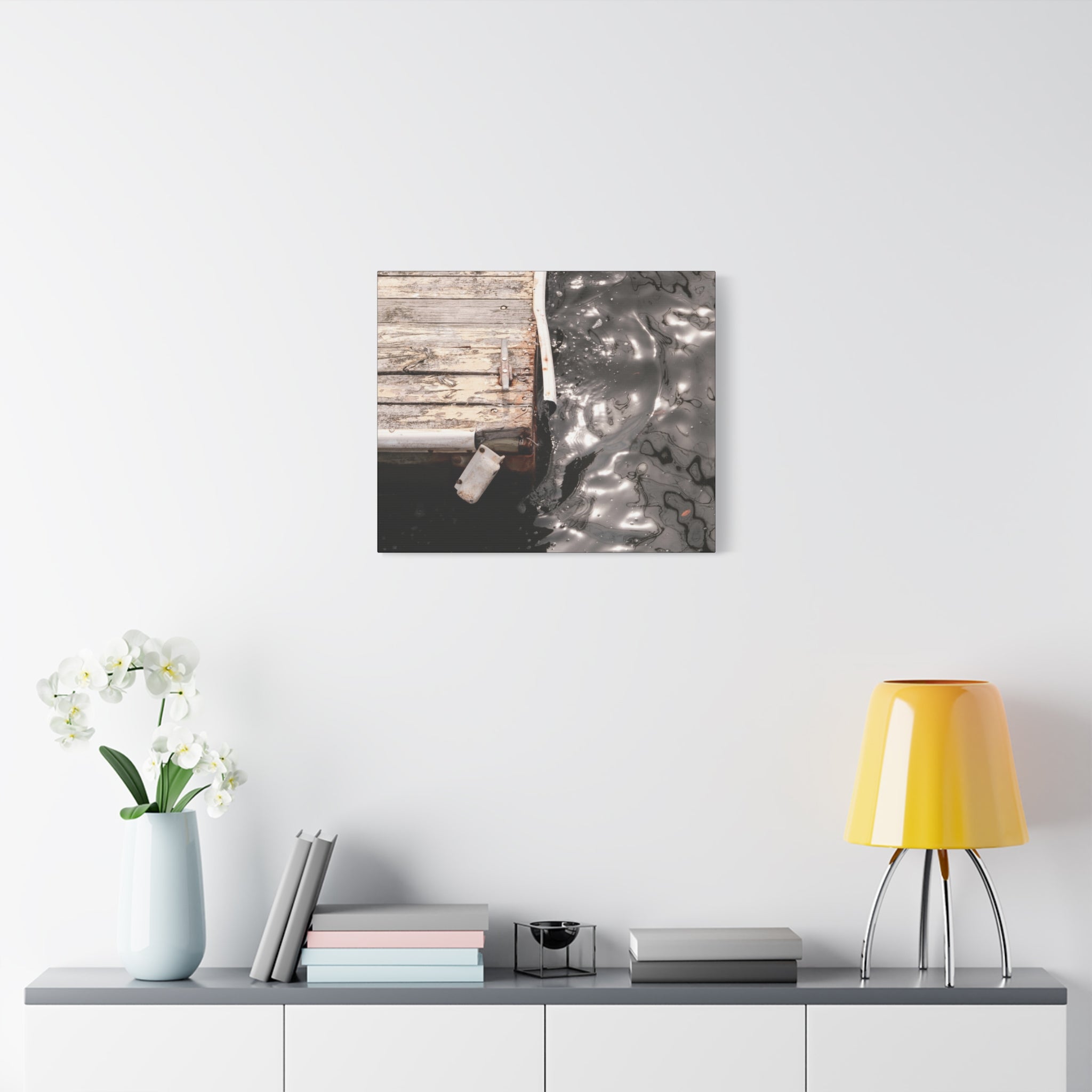 Dockside Reflections Matte Canvas Print