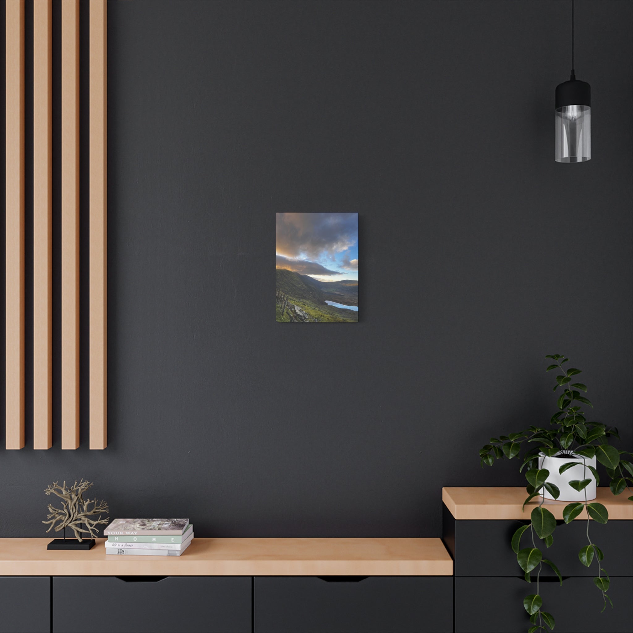 Rocky Irish Hills Canvas – Dramatic Mountain Valley Sunset Wall Art