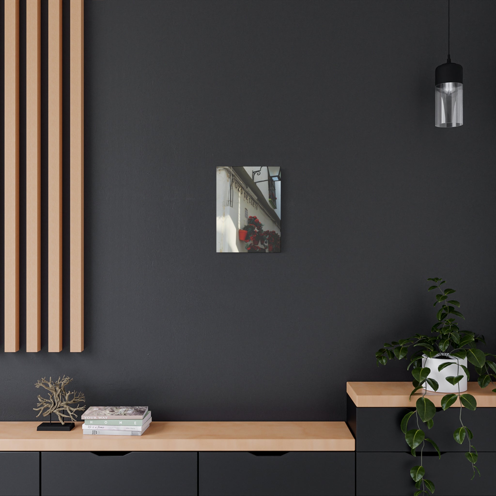 Spanish Street Flowers Canvas Print — 'Pozo de Cueto' Wall Art