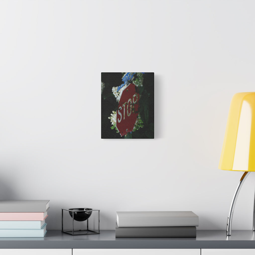 Stop Sign Floral Canvas Print — Matte Stretched Wall Art