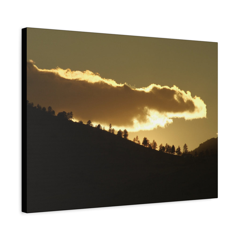 Sunlit Ridge Canvas Print — Golden Sunrise Mountain Wall Art