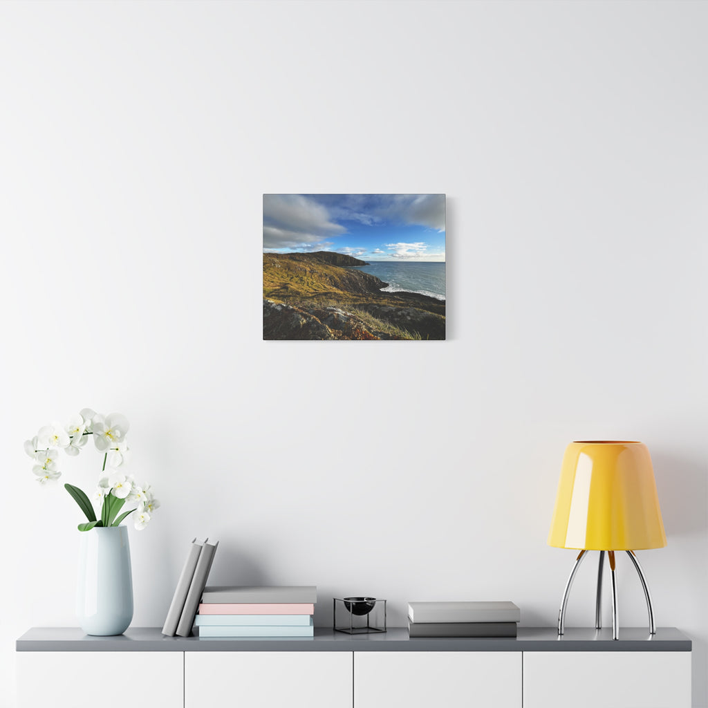 Emerald Isle Coastal Cliff Canvas Print – Seaside Landscape Matte Stretched Wall Art