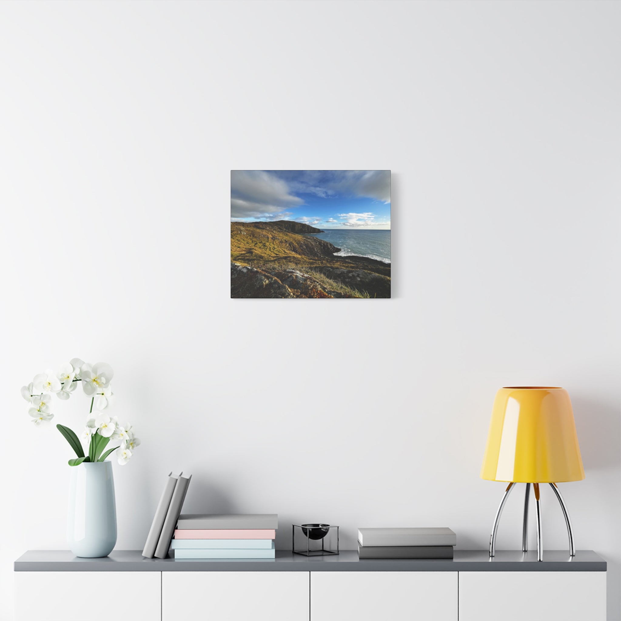 Emerald Isle Coastal Cliff Canvas Print – Seaside Landscape Matte Stretched Wall Art