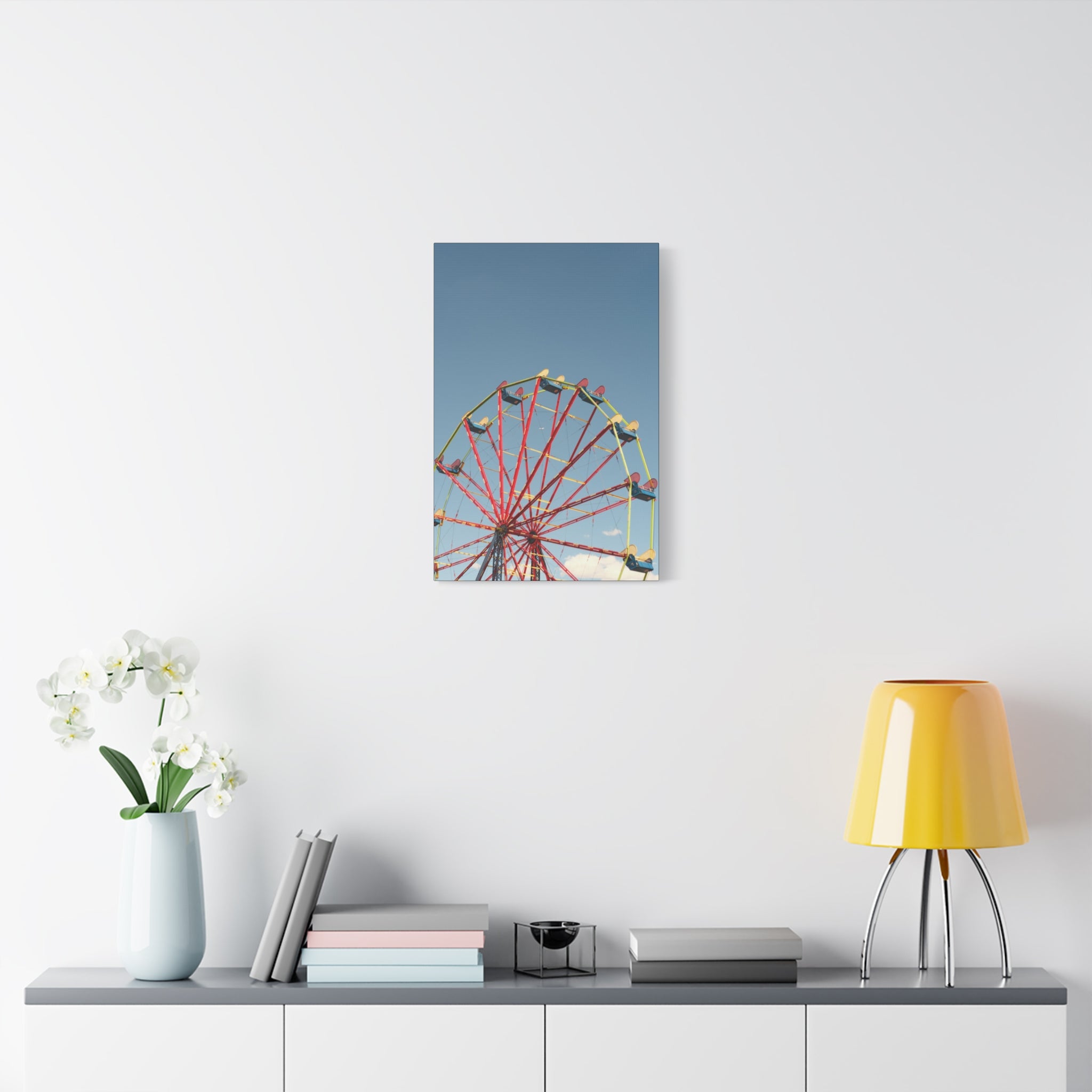 Ferris Wheel Canvas Wall Art – Vintage Carnival Photo Print